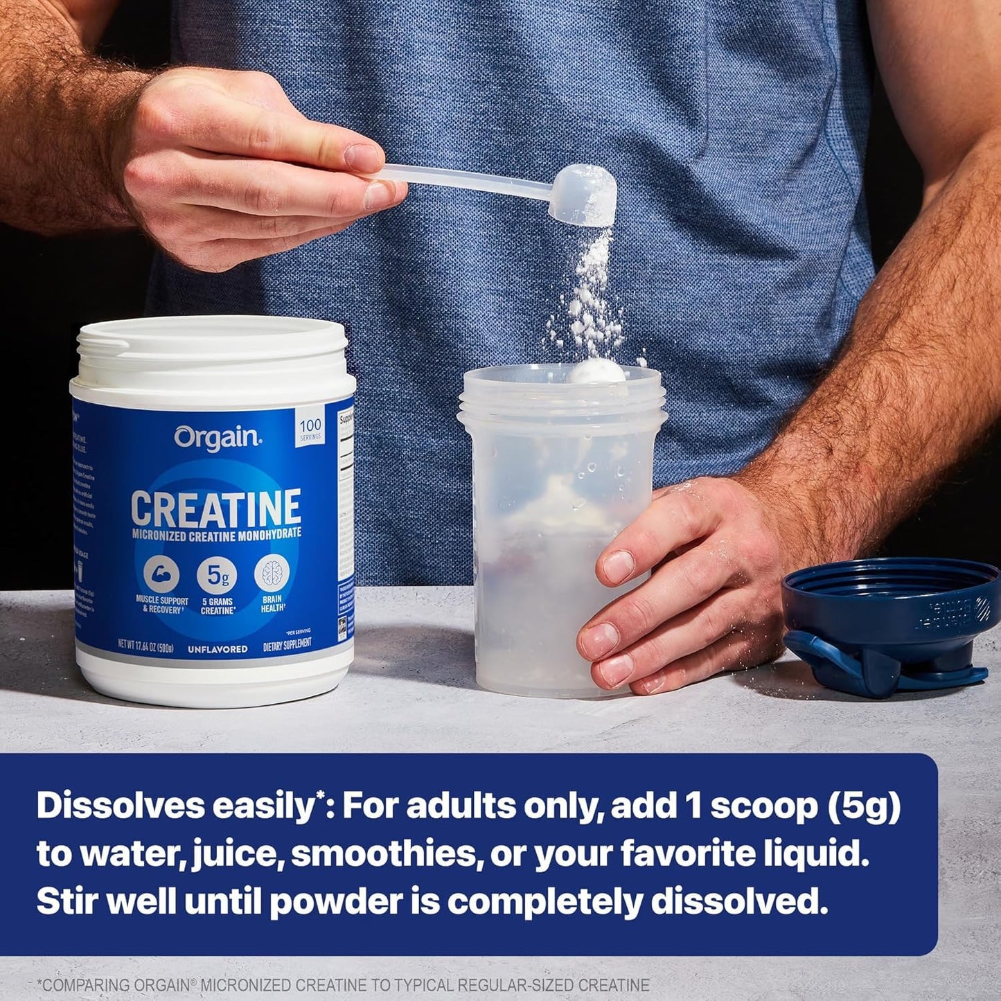 Orgain Micronized Creatine Monohydrate Powder, Unflavored, 23.8 oz