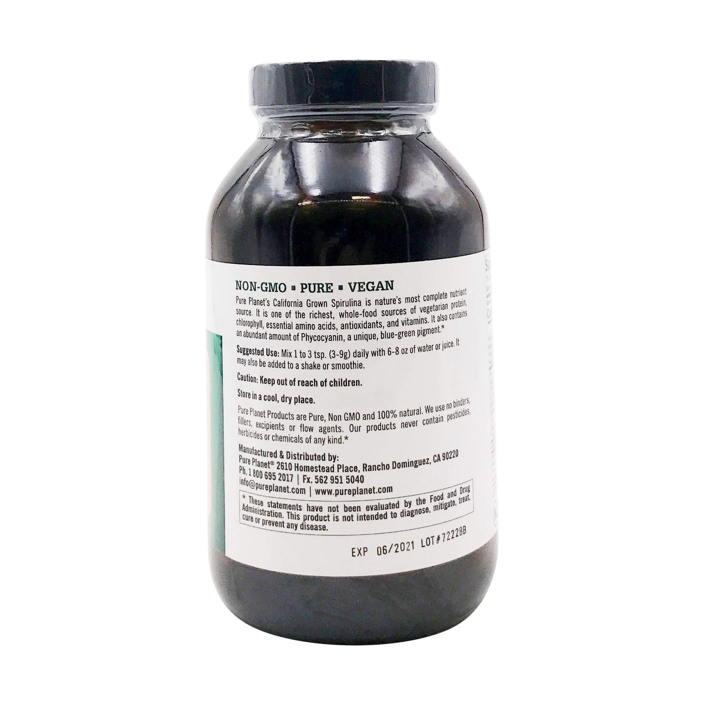 Pure Planet 100% Pure Spirulina Powder 8 Oz