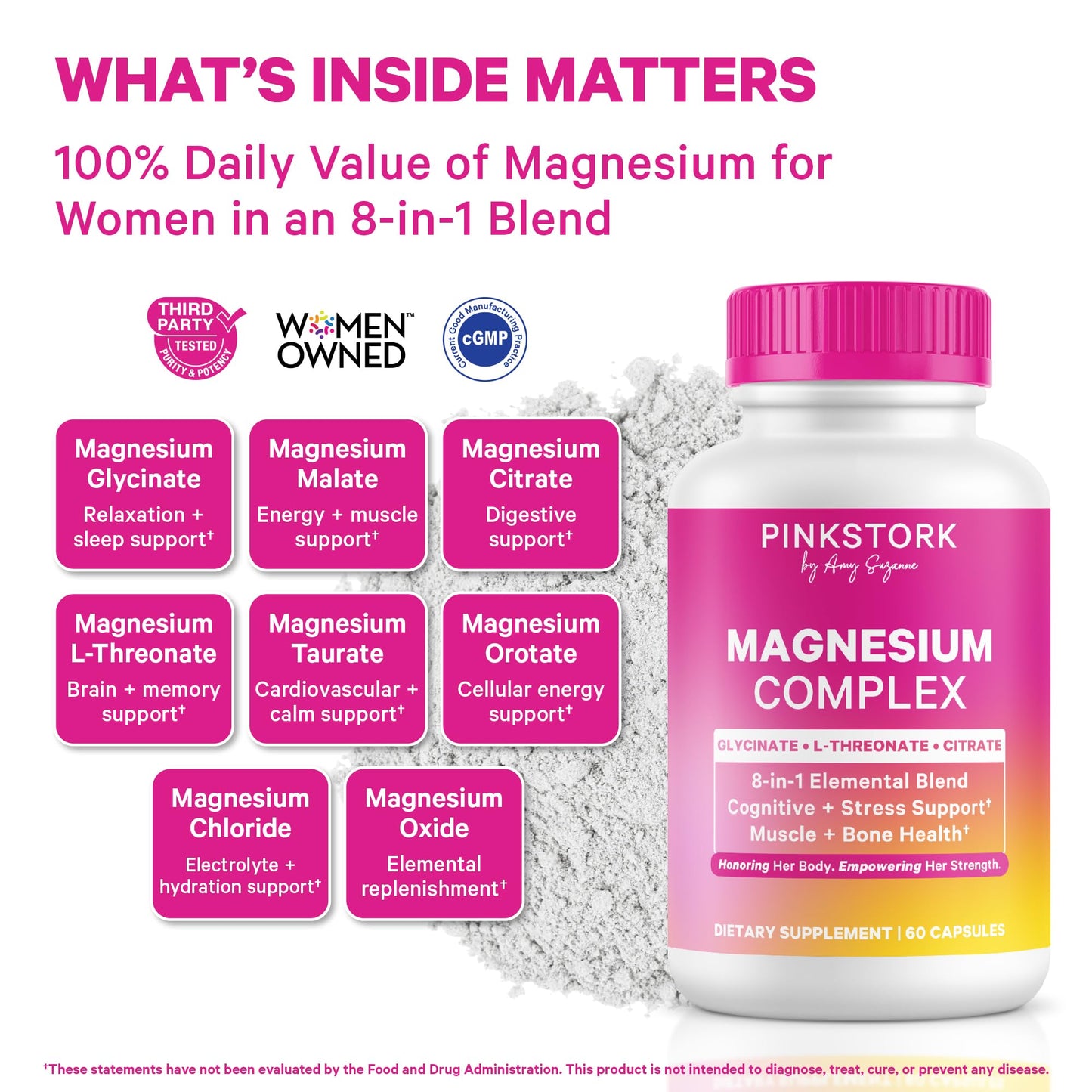 Pink Stork Magnesium Complex for Women, 60 Capsules