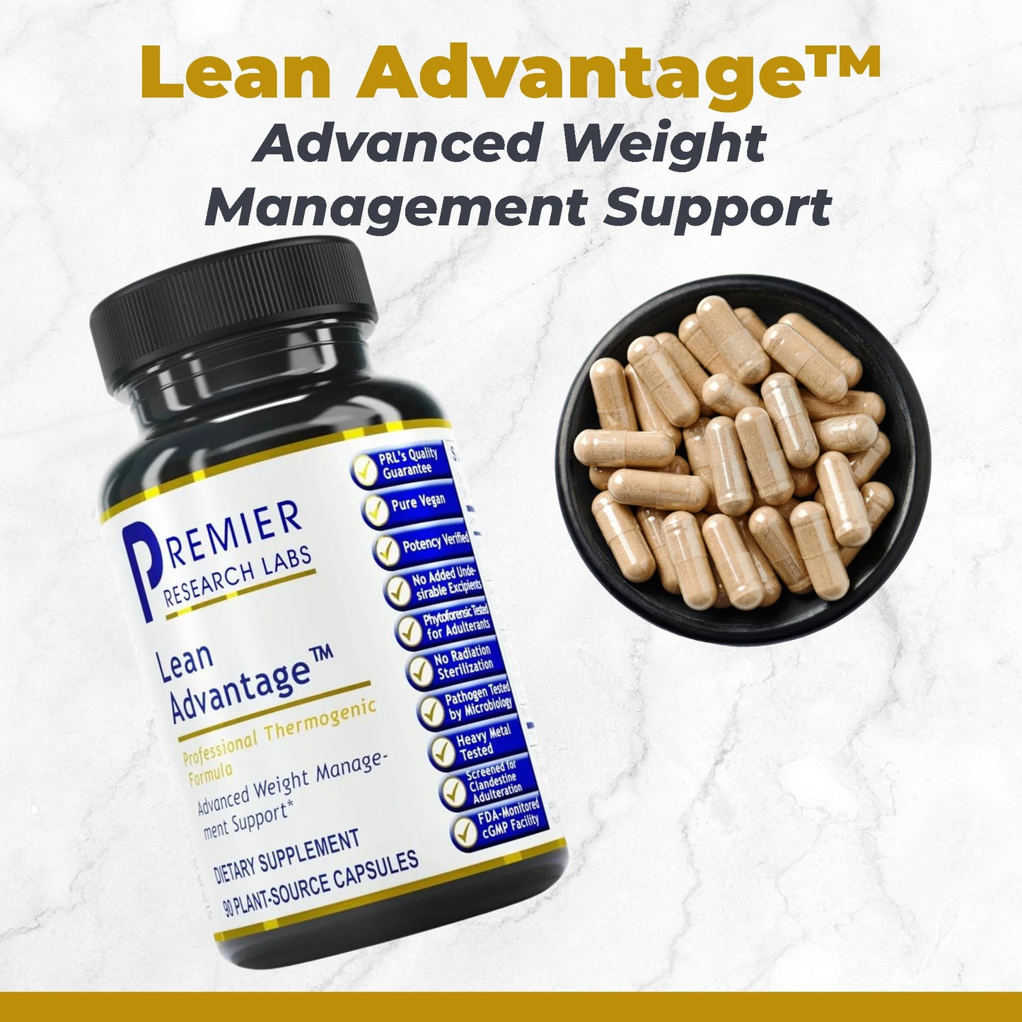 Premier Research Labs Lean Advantage Green Coffee Bean Extract for Weight Loss, 90 Capsules