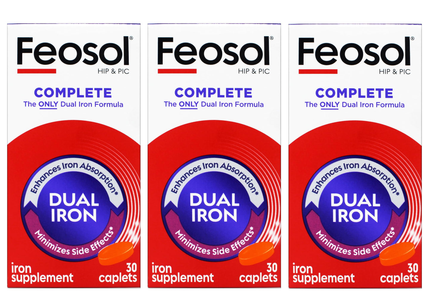 Feosol Bifera Hip & PIC Iron Supplement, Complete Capsules, 90 Capsules