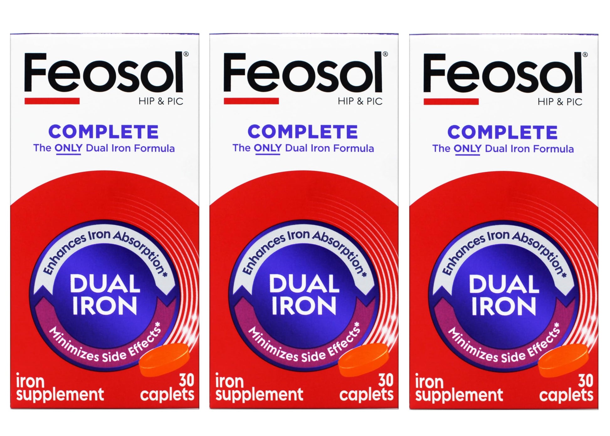 Feosol Bifera Hip & PIC Iron Supplement, Complete Capsules, 90 Capsules