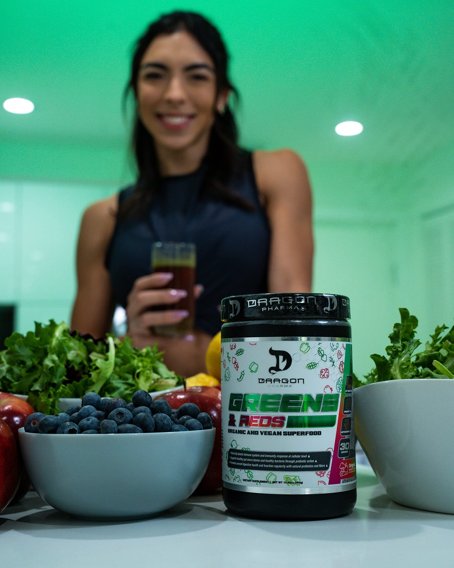 DRAGON PHARMA Greens and Reds Powder, 12.7 Ounce