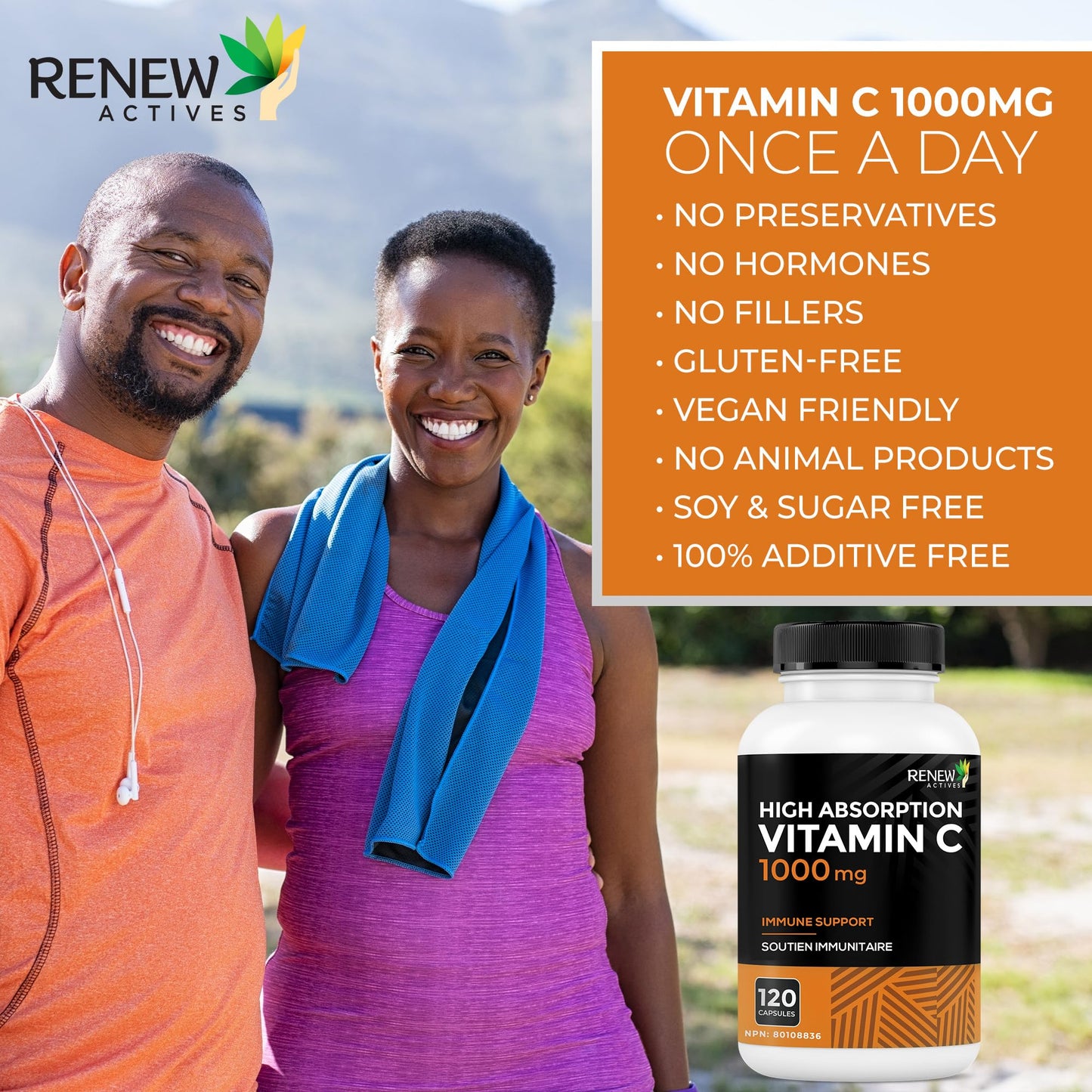 Renew Actives Vitamin C 1000mg Capsules, 120 Count