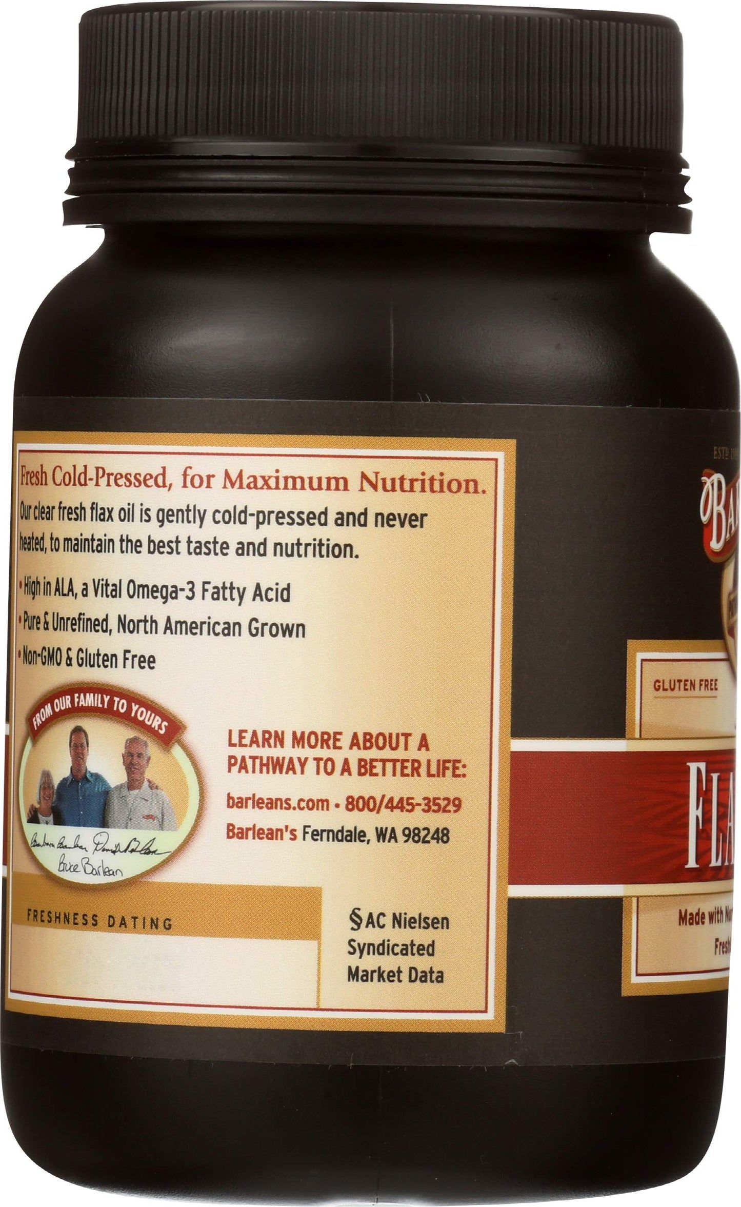Barlean's Flaxseed Oil Softgels 1650mg ALA, Omega 3-6-9, Non-GMO, 100 Softgels