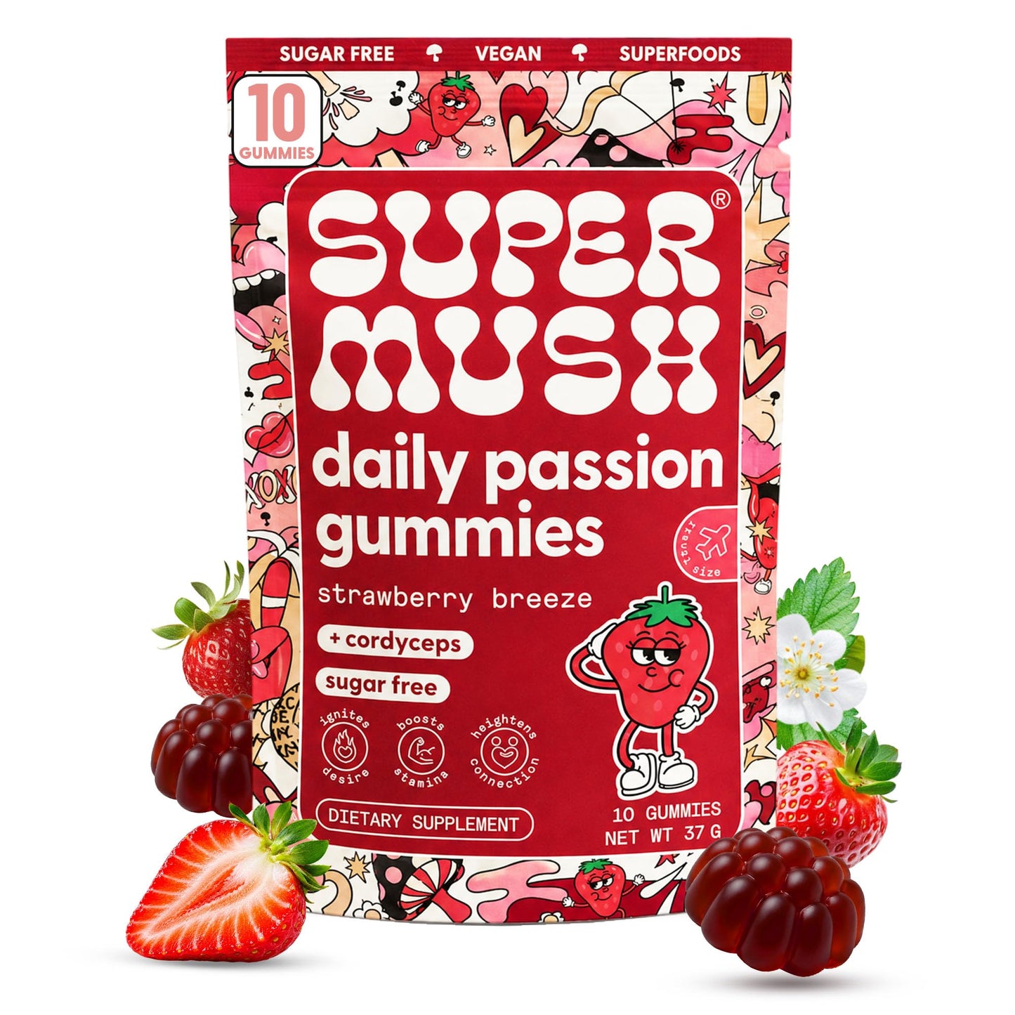 SuperMush Daily Passion Gummies 10 Count