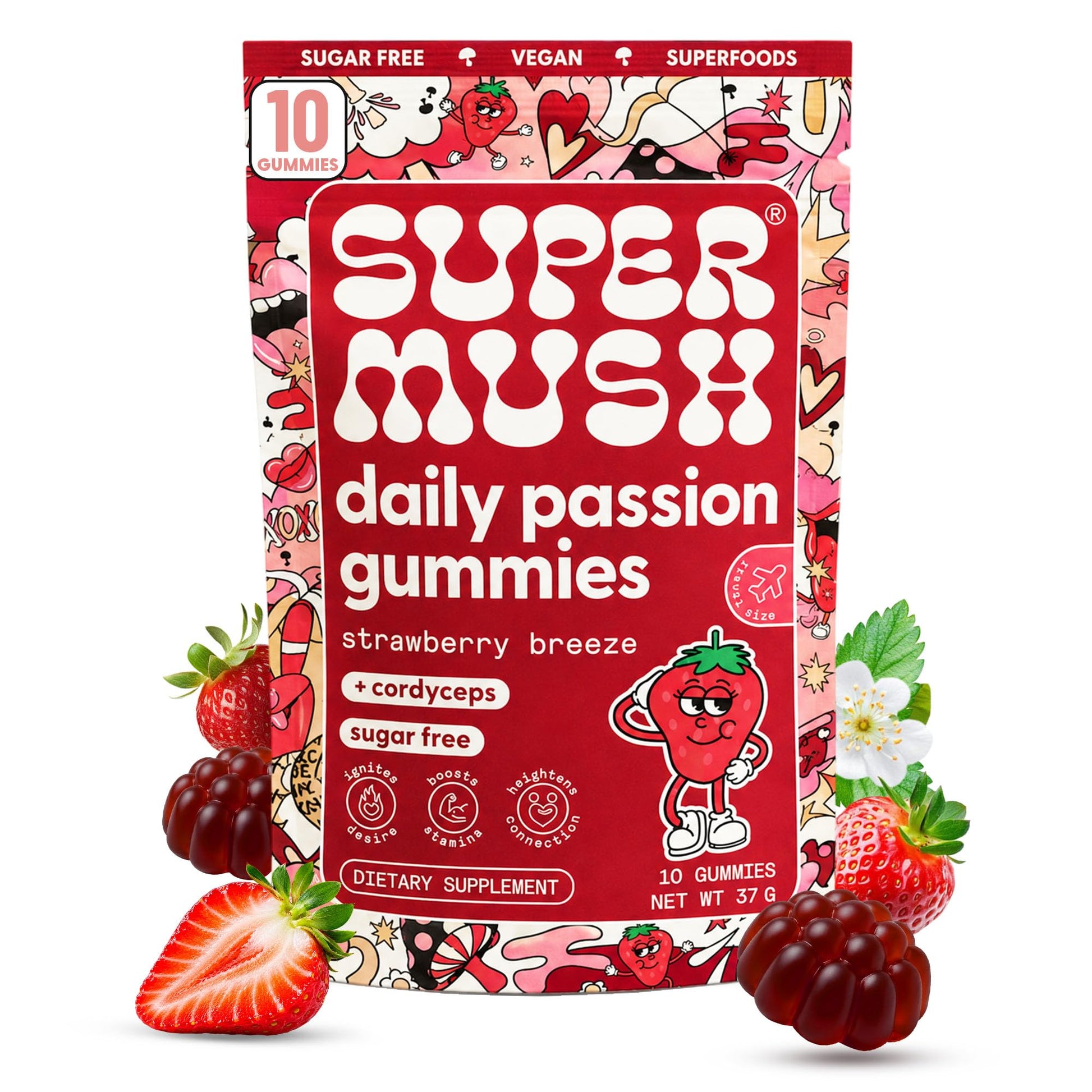SuperMush Daily Passion Gummies 10 Count