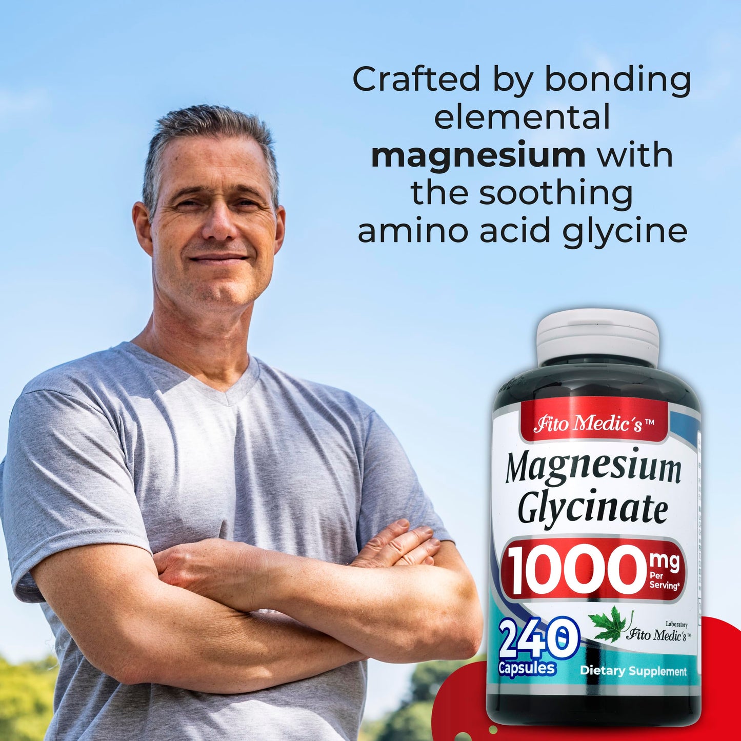 FITO MEDIC'S Magnesium Glycinate Supplement Capsule, 1 Count
