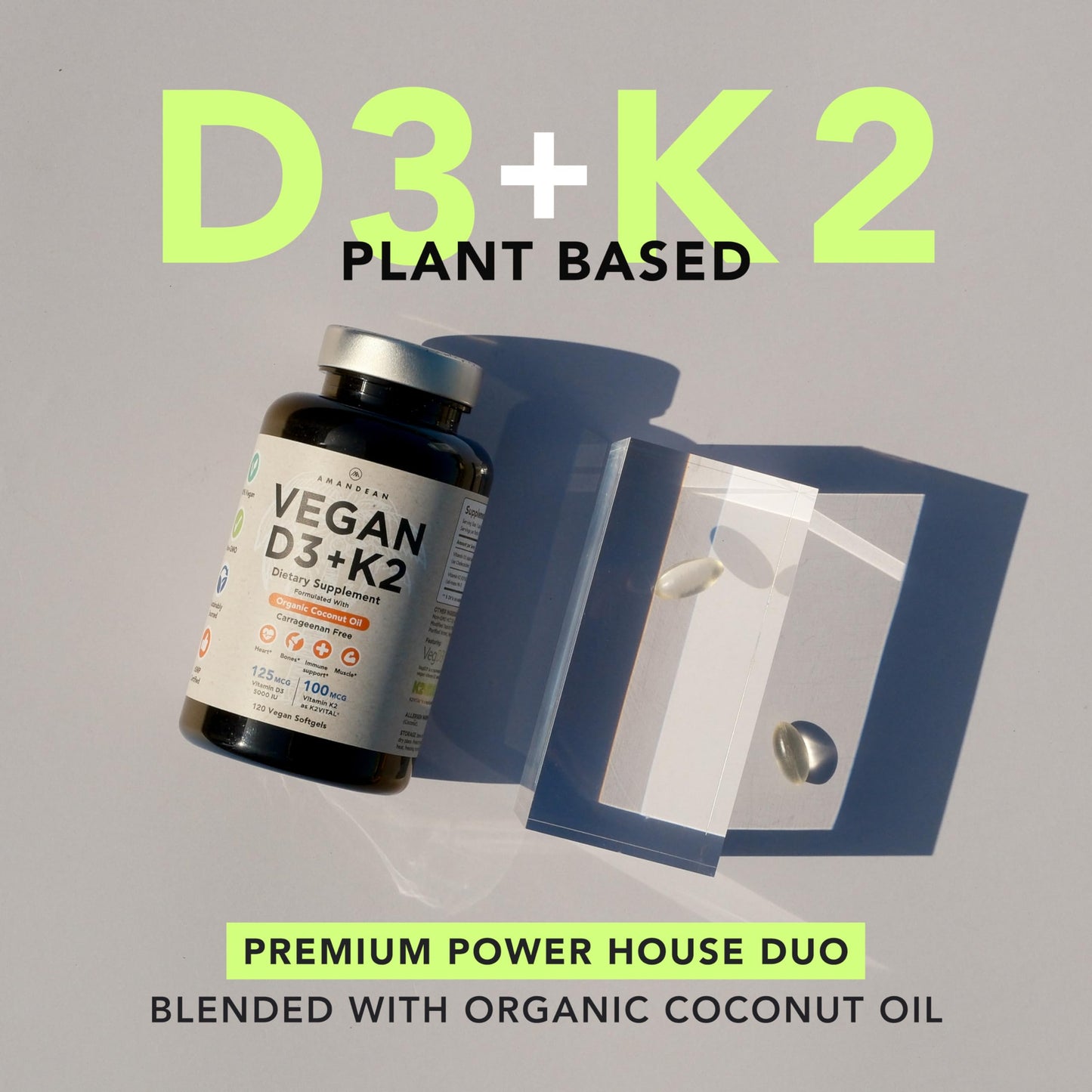 AMANDEAN Vitamin D3 K2 Softgels 120
