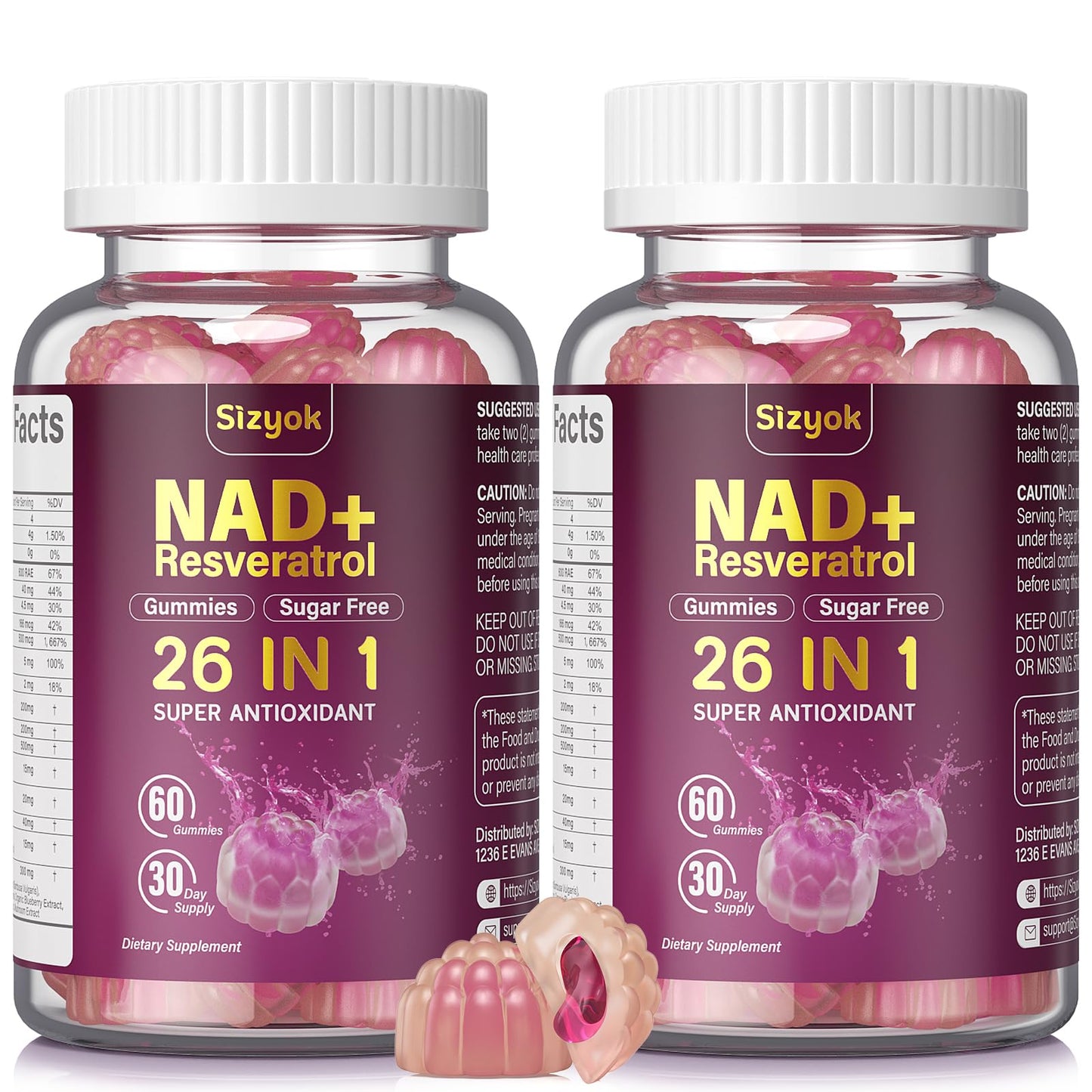 Sizyok NAD Resveratrol Capsule, 120 Count