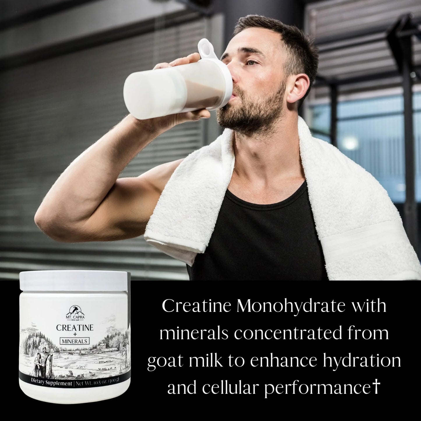 Mt. Capra Creatine Monohydrate with Goat Whey Mineral Concentrate Powder 10.5 Ounce