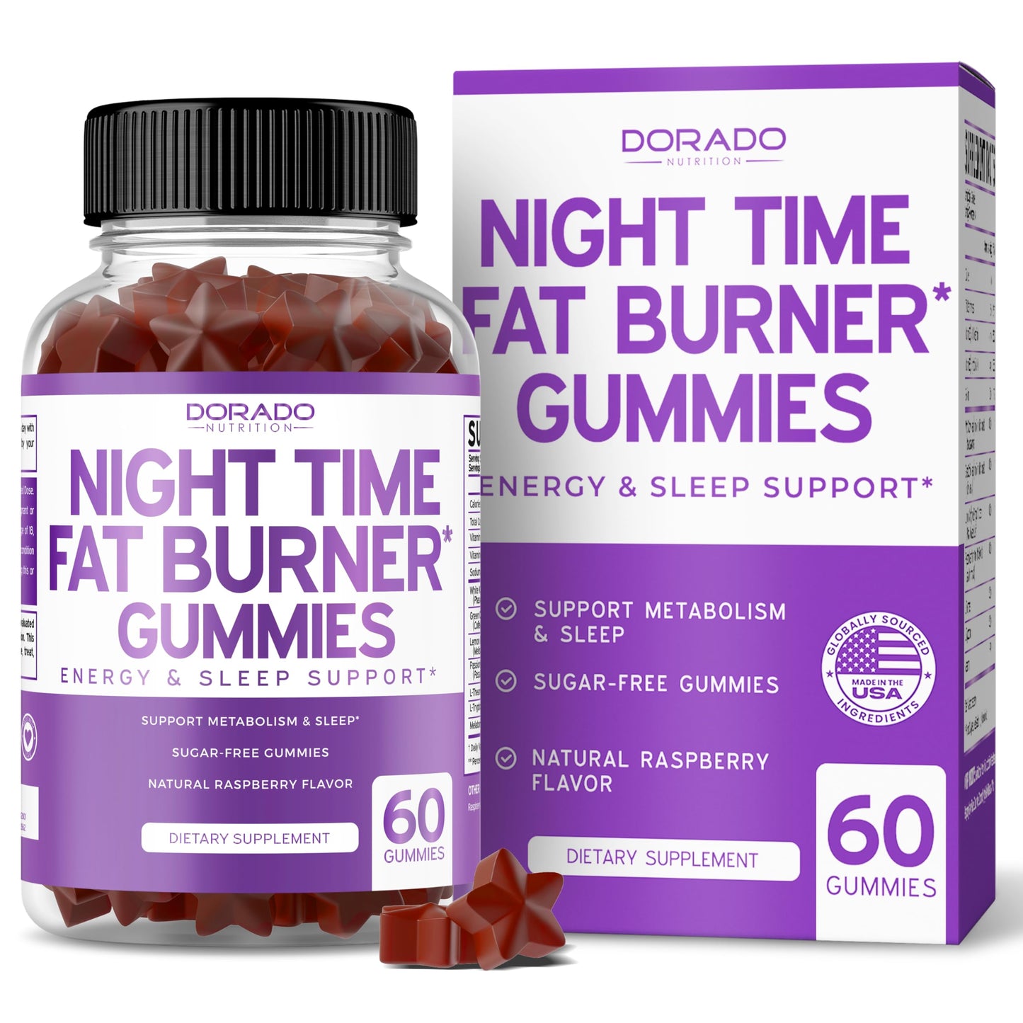 Dorado Nutrition Night Time Fat Burner Gummies 60 Count