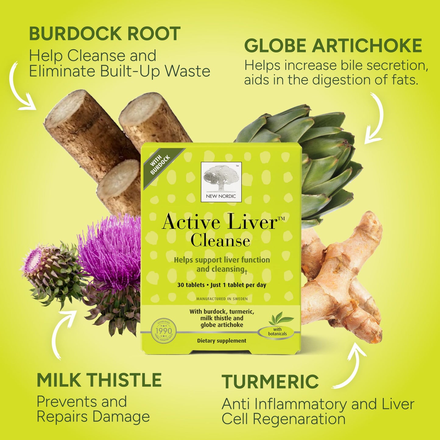 NEW NORDIC Active Liver Cleanse Herbal Supplement 30 Tablets