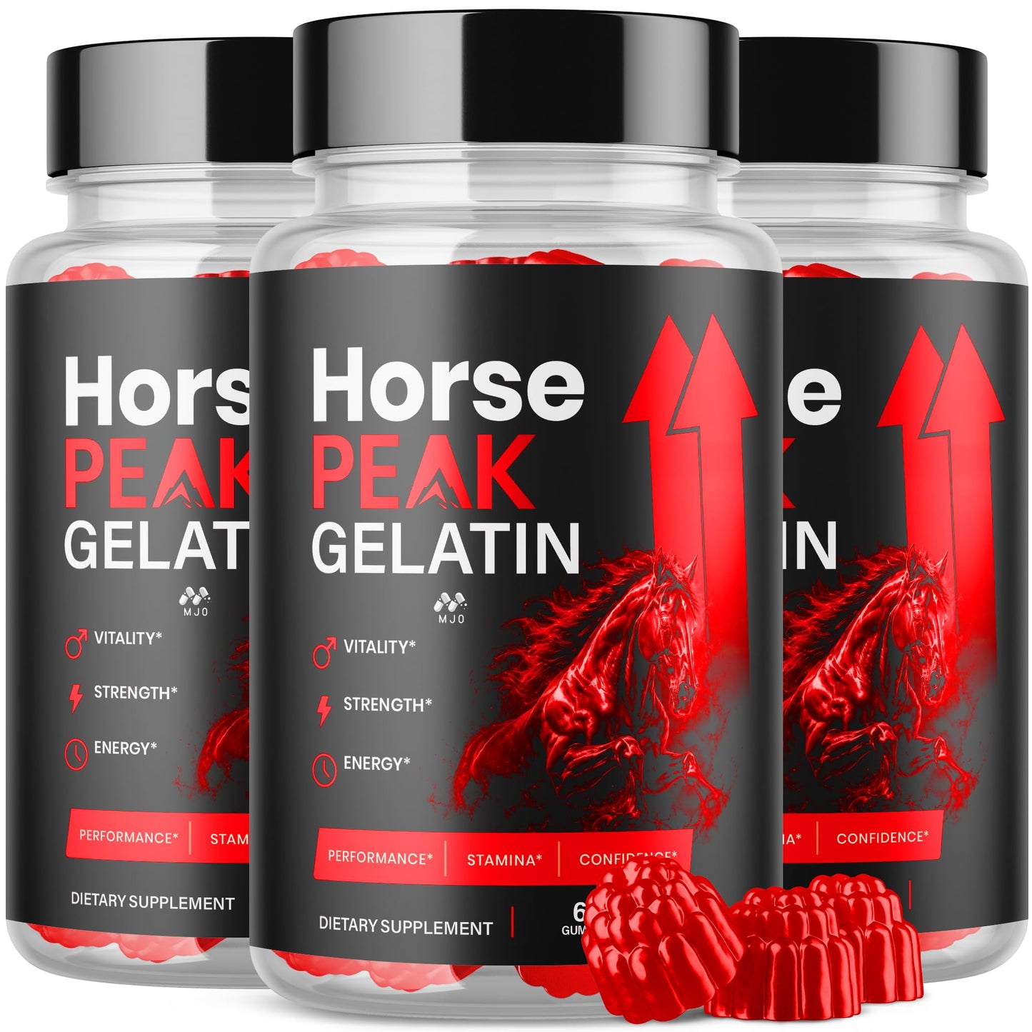 MJO Horse Peak Gelatin Gummies Supplement Formula, 180 Gummies