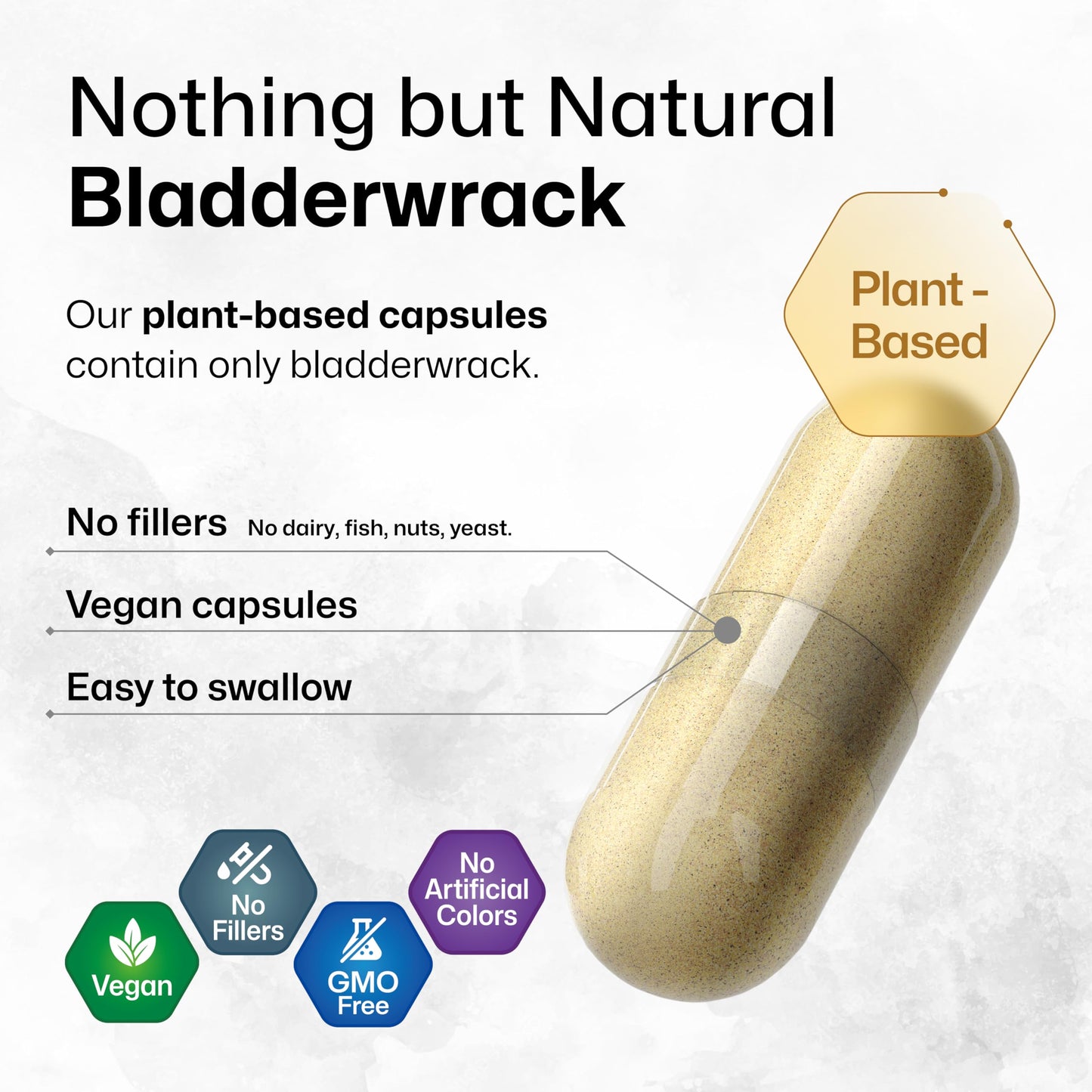 BIO KRAUTER Bladderwrack for Thyroid Support Iodine Supplement 100 Capsules