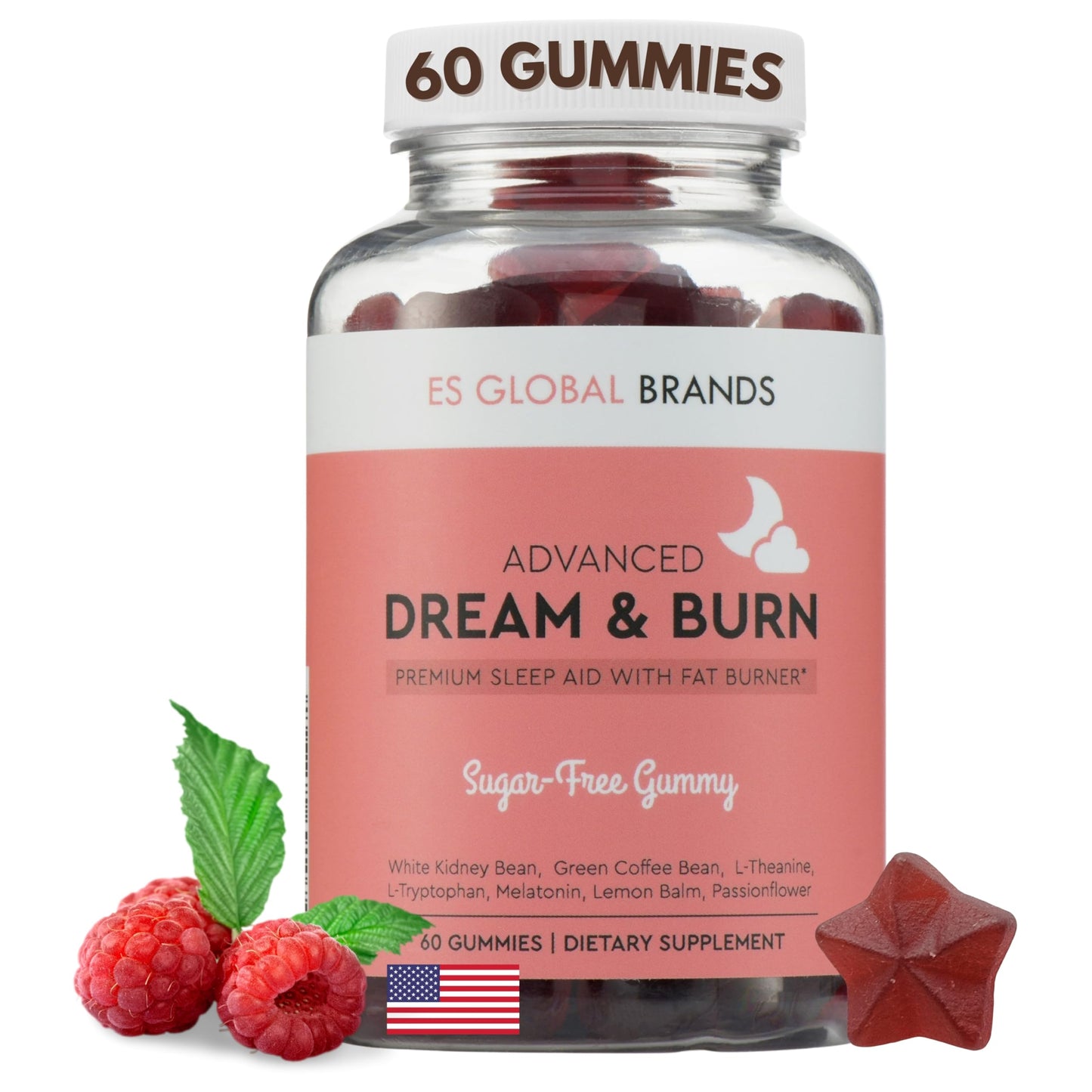 ES Global Brands Dream & Burn Night Time Fat Burner Gummies, 60 Count