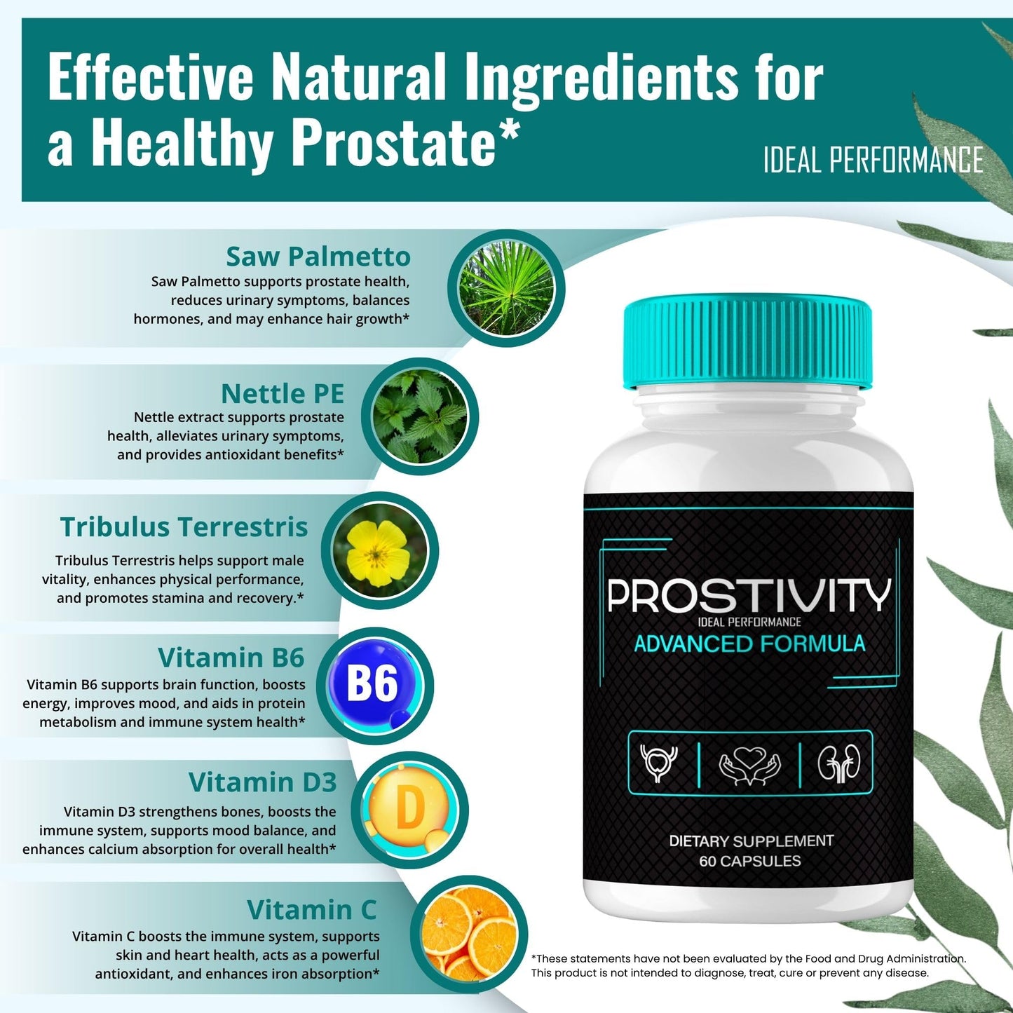 IDEAL PERFORMANCE Prostivity Prostate Health Capsules, 120 Count