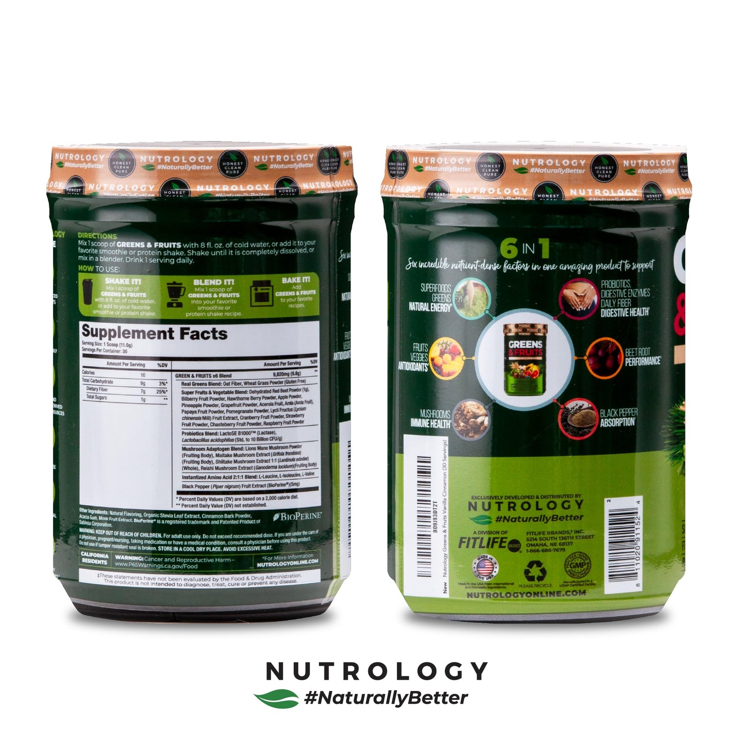Nutrology Greens & Fruits Powder, 11.4 oz