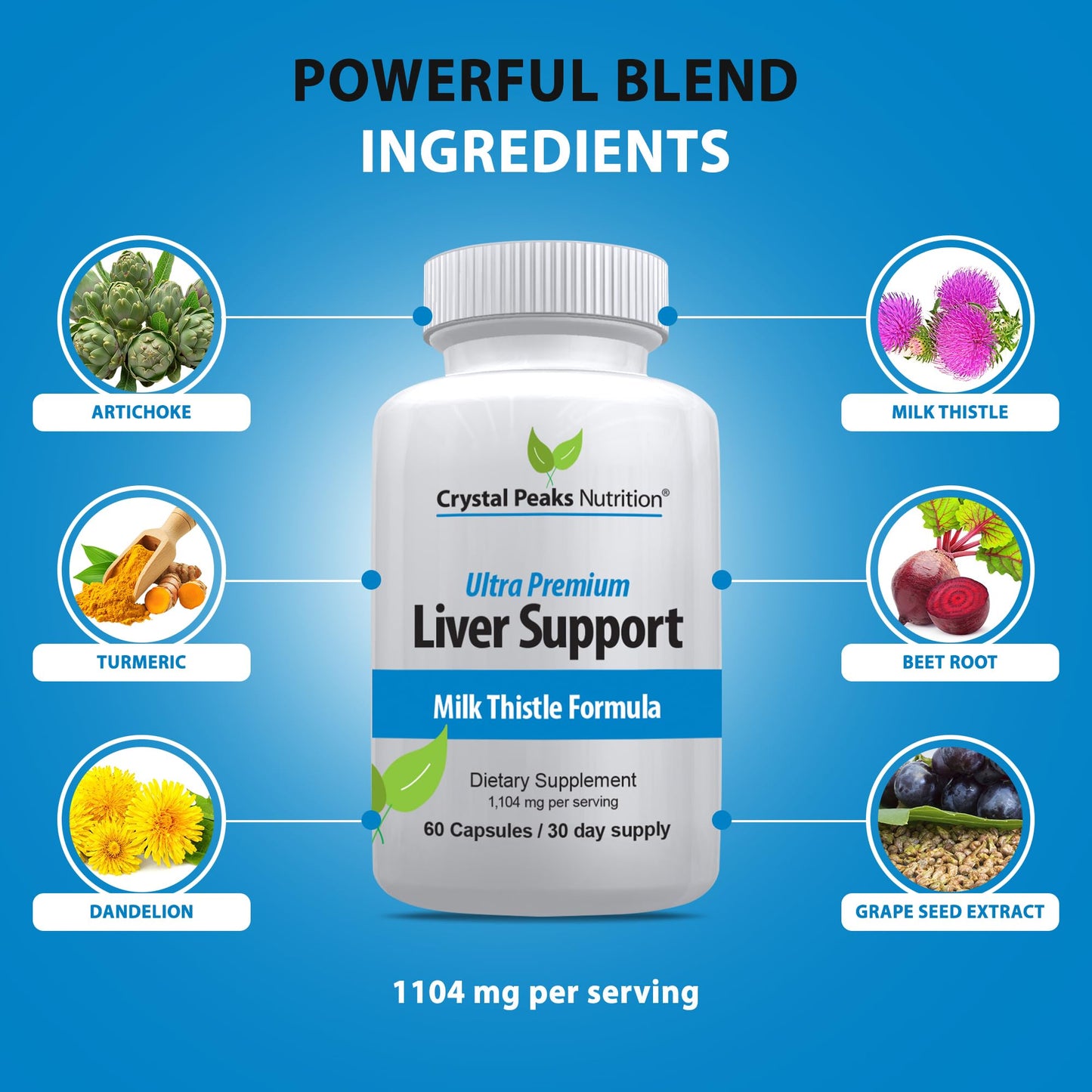 Crystal Peaks Nutrition Liver Support Formula Capsules 60 Count