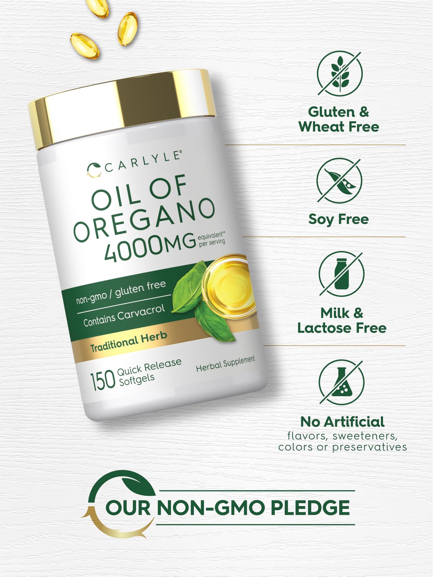 Carlyle Oregano Oil Supplement 150 Softgels