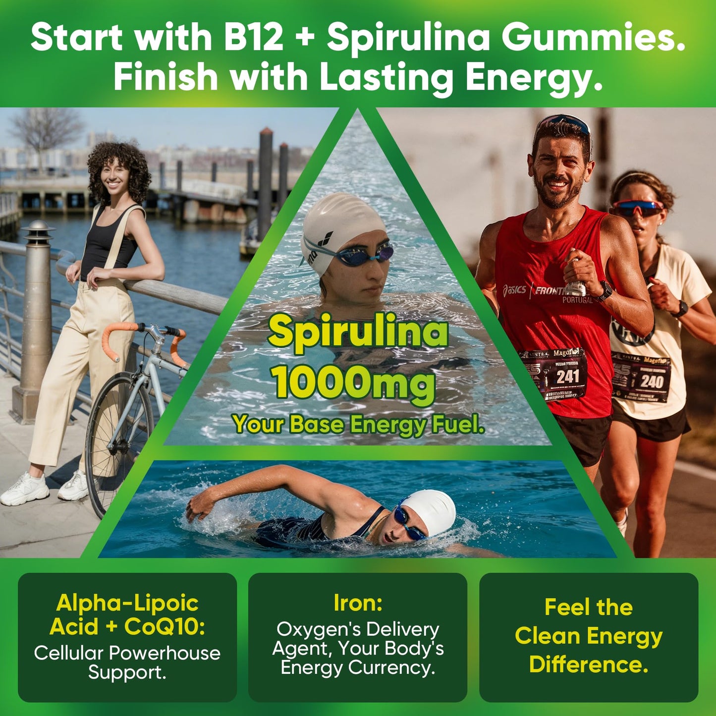 LILICARE Organic Spirulina + Black Seed Oil Gummies 60 Count
