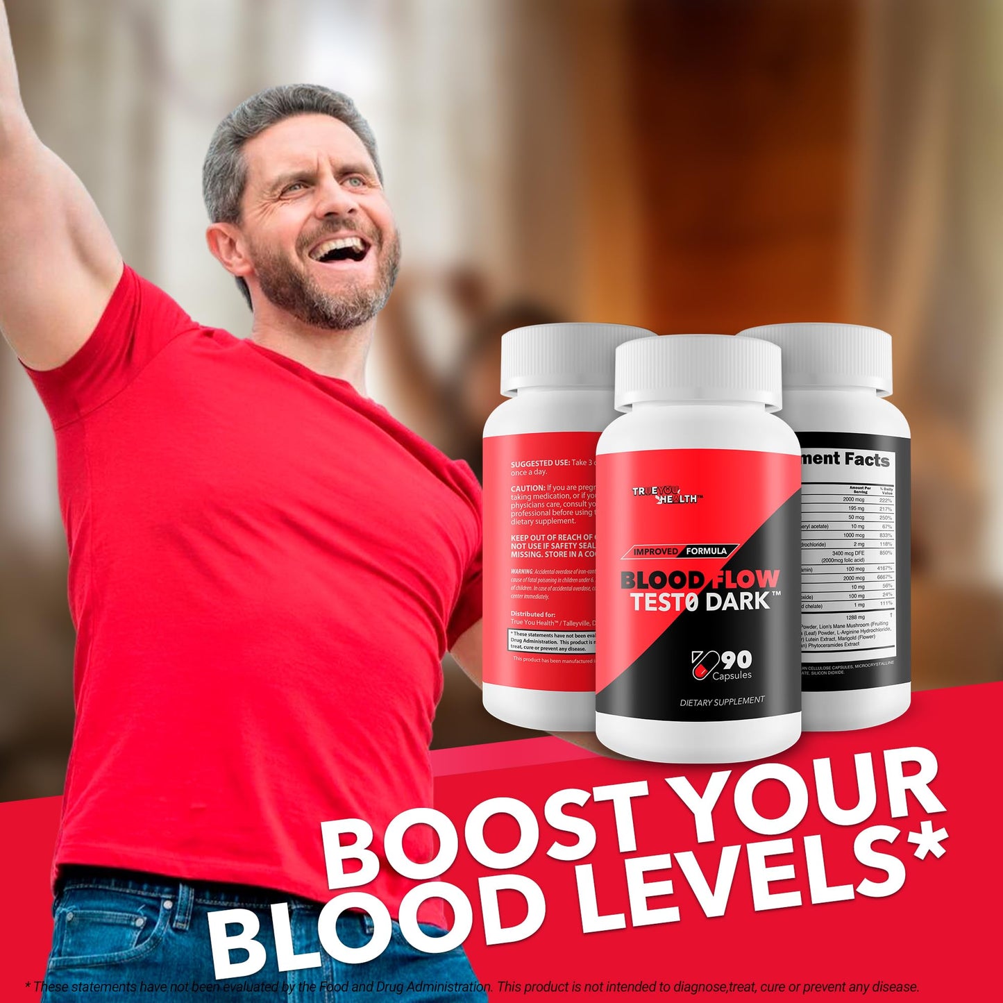 True You Health Kama Sutra Secret Bloodflow Midnight Anvil Project Male Bloodflow Booster Capsules, 90 Count