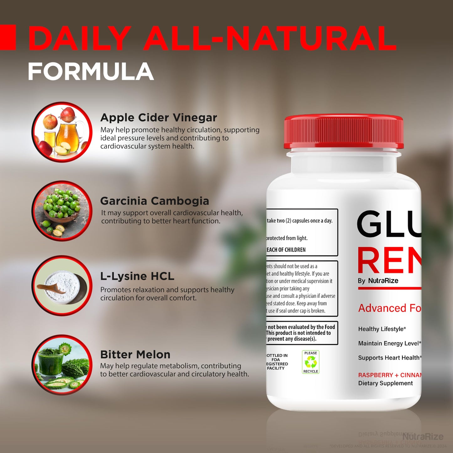 NutraRize GlucoRenu Glyco Optimizer, 120 Capsules