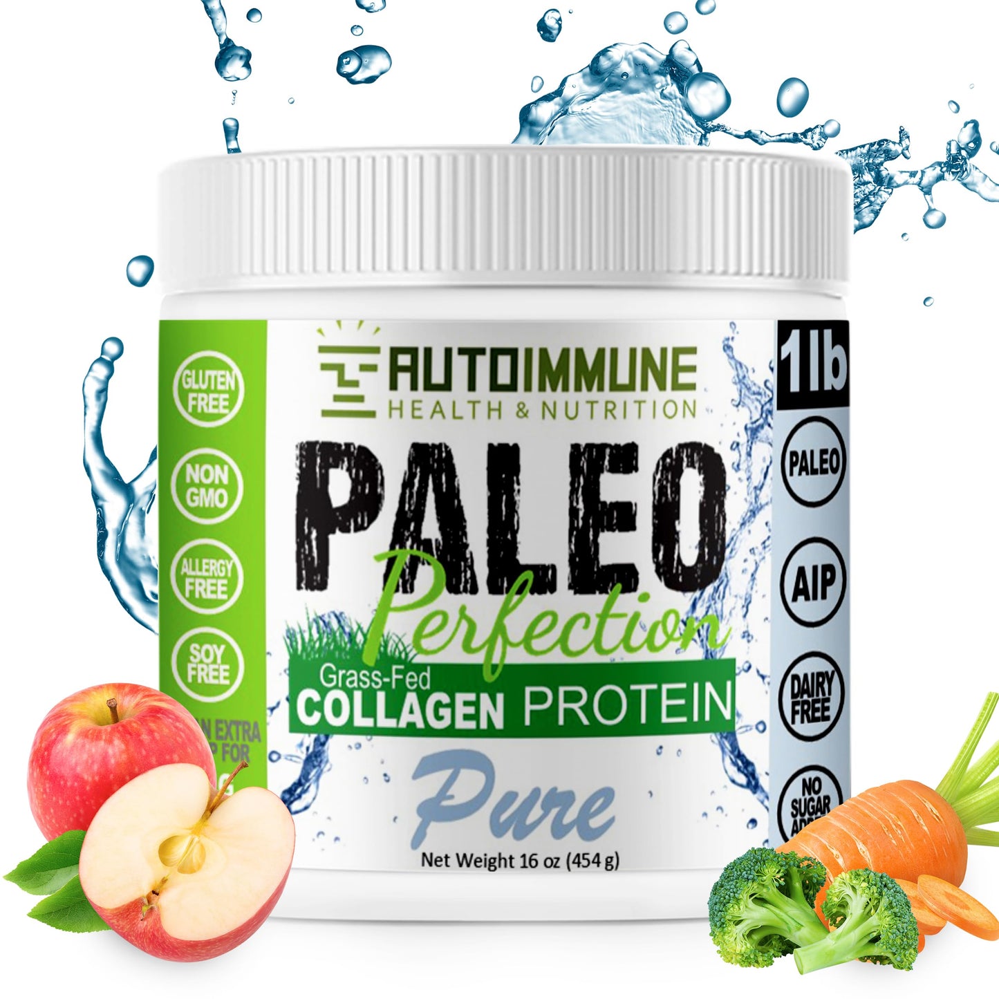 Autoimmune Health & Nutrition Paleo Perfection Pure Grass Fed Beef Collagen Protein Powder, 1 lb