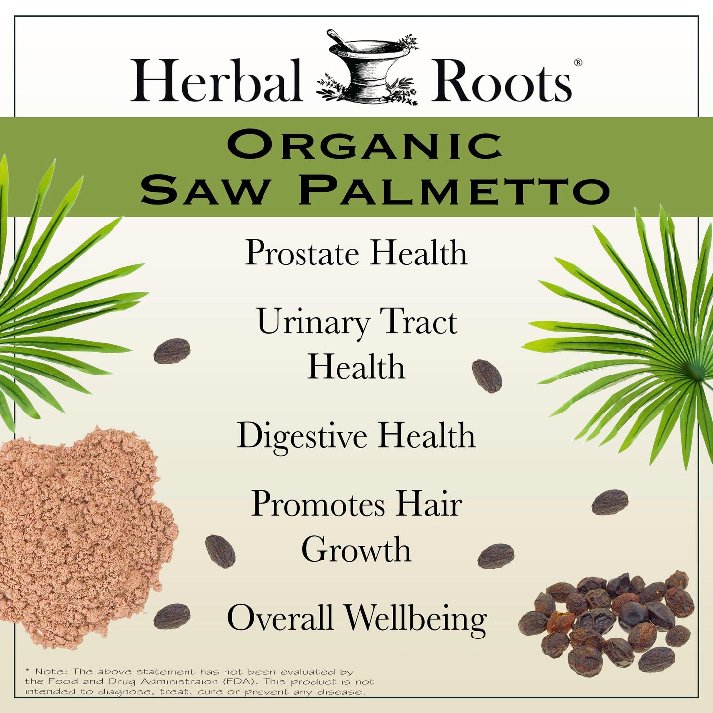 Herbal Roots Organic Men's Health Supplement Bundle Saw Palmetto, 8-Mushroom Blend, Hawthorn, Heart and Prostate Support Capsules, 180 Count