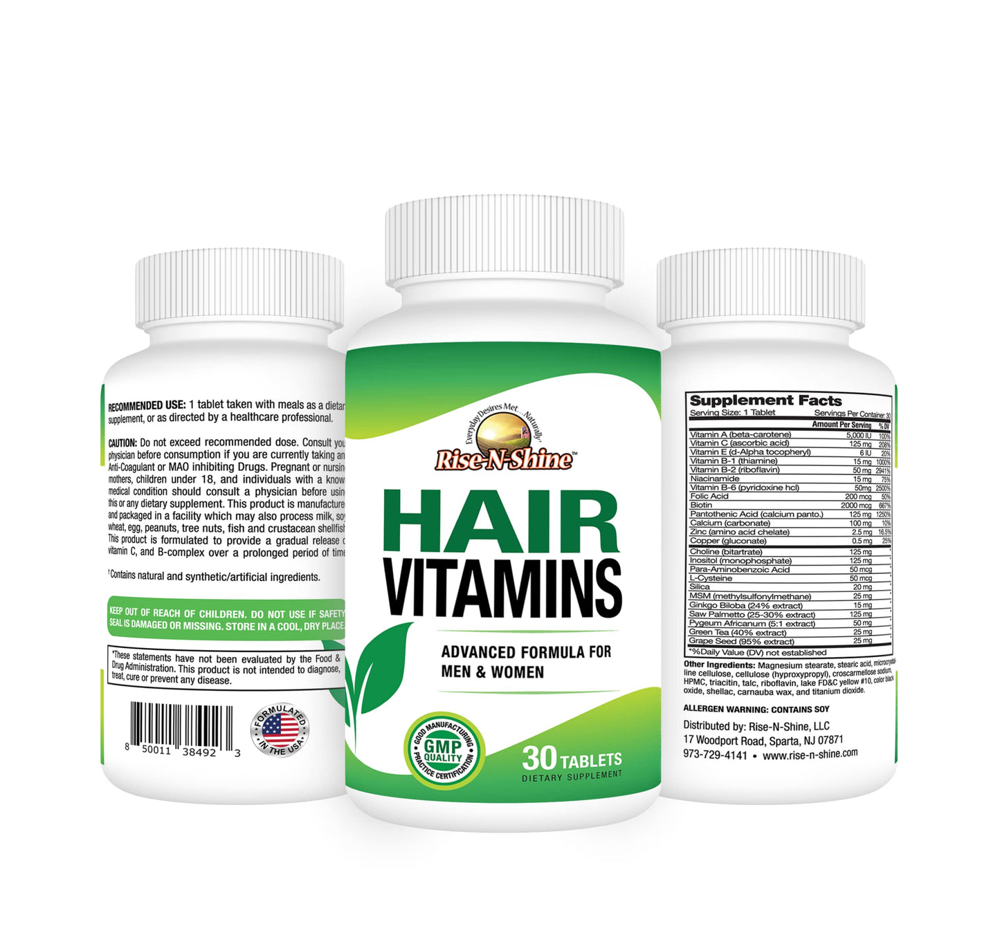 Rise-N-Shine Biotin Boost 10,000 Capsules, 3-Pack