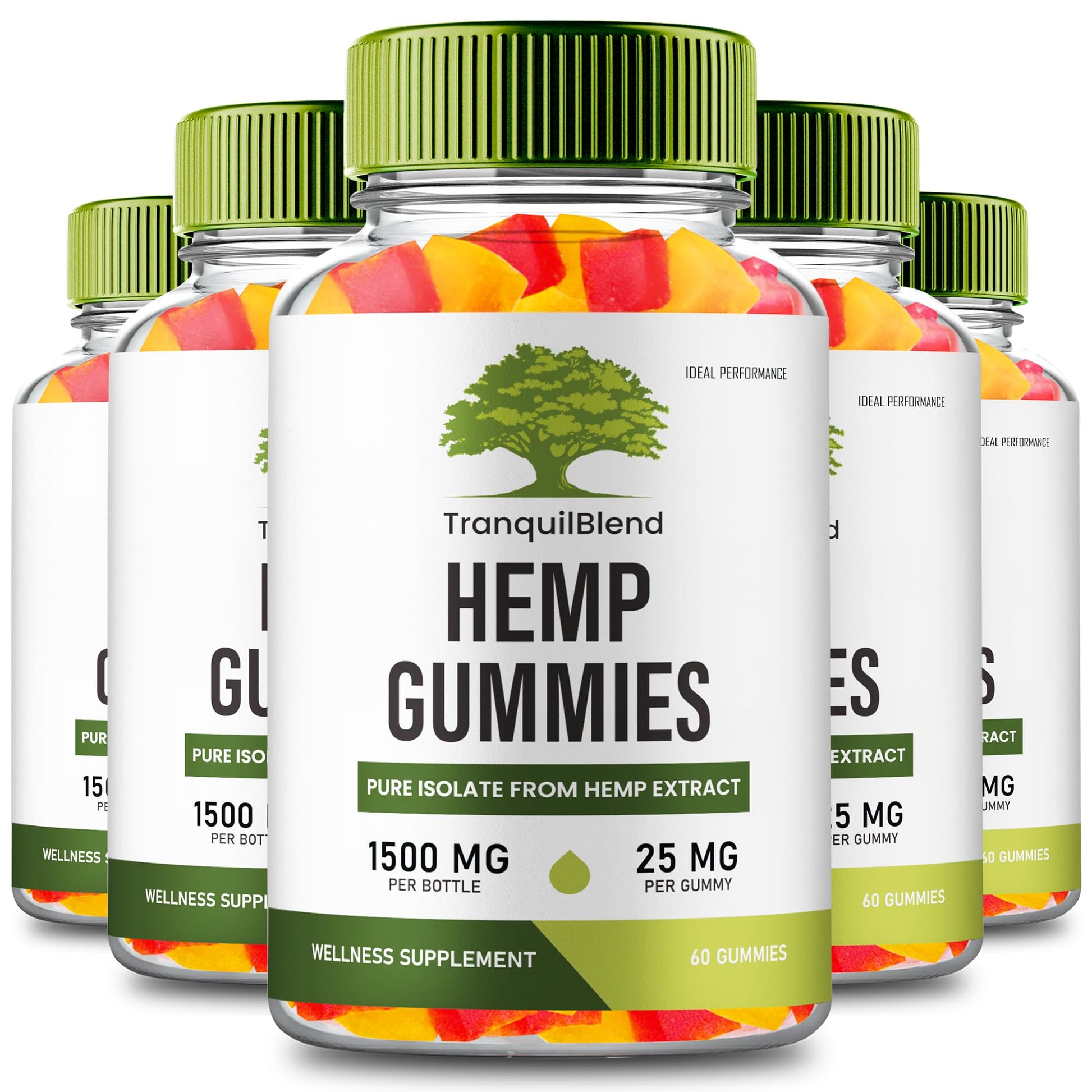IDEAL PERFORMANCE Tranquil Blend Gummies with Hemp Seeds Organic Extract, TranquilBlend Extra Strength Health and Wellness Support, Advanced Formula with Hemp Oil, 300 Gummies