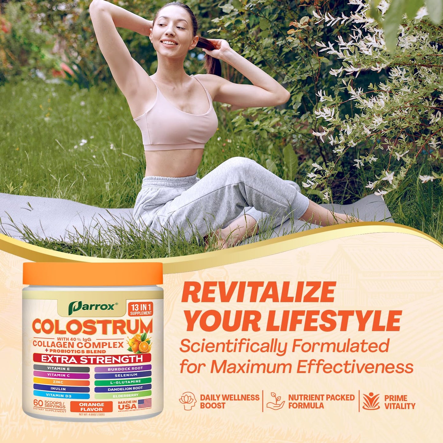 Parrox Colostrum Powder, 60 Servings