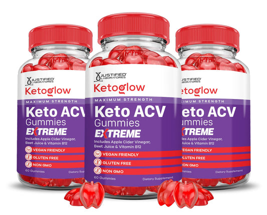 Justified Laboratories Keto Glow Keto ACV Gummies 2000mg, 180 Gummies