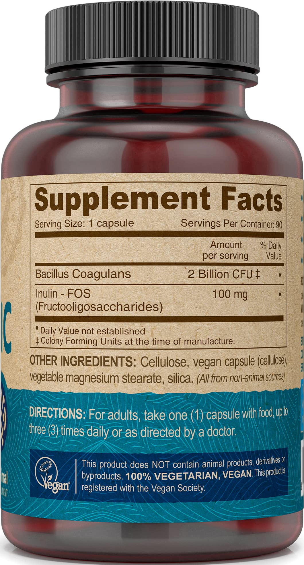 DEVA Vegan Probiotic with FOS Prebiotics 2 Billion CFU Capsule 90 Count