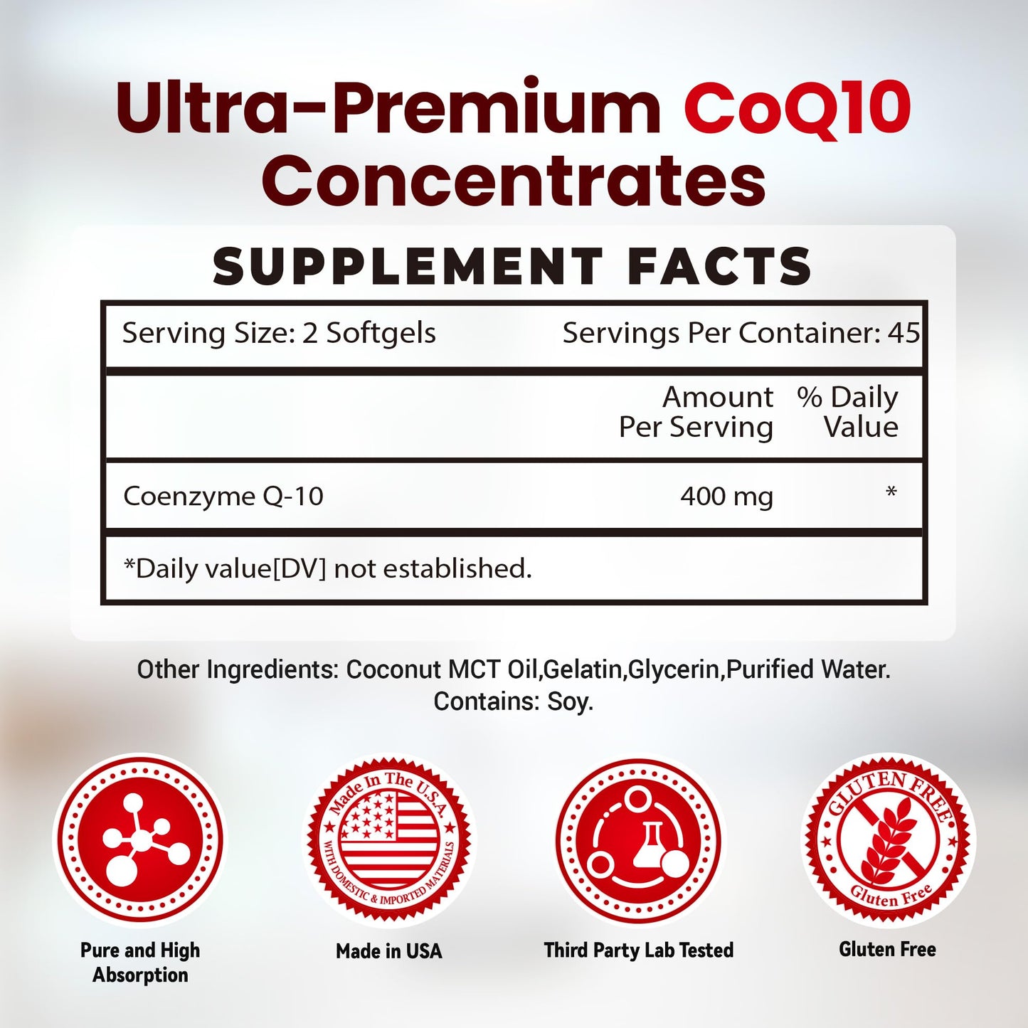 VANI CoQ10 400mg Softgels, 90 Count
