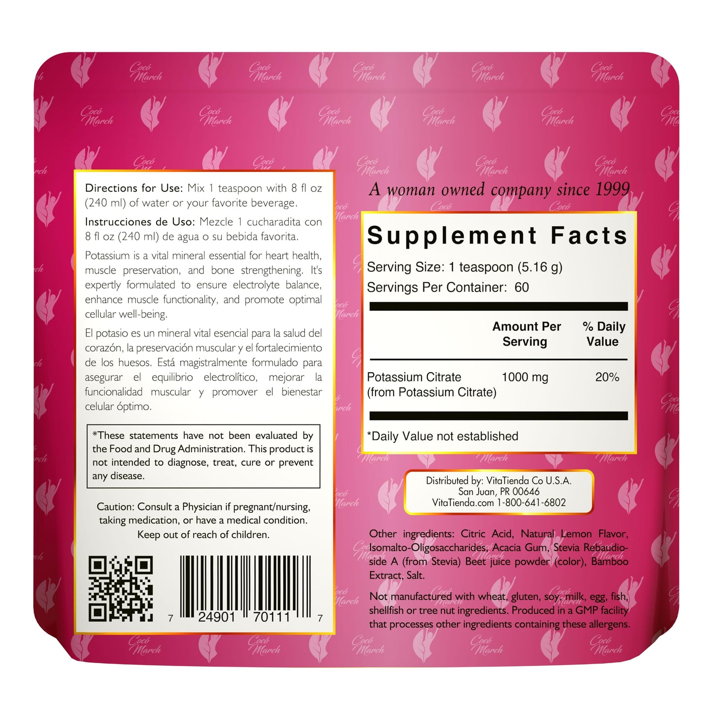 Cocó March N.M.D Potassium Electrolytes Powder, 10.86 oz
