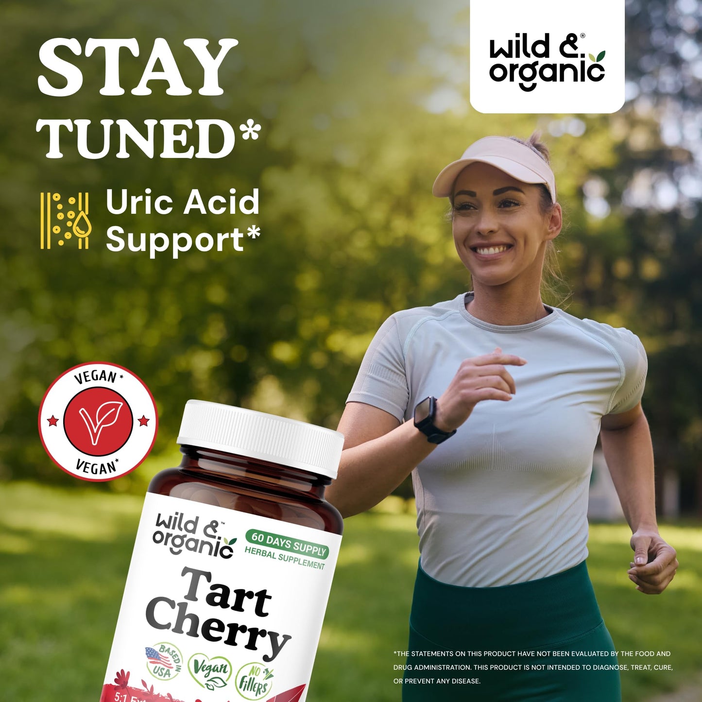 Wild & Organic Tart Cherry Capsules 600 mg, 60 Capsules