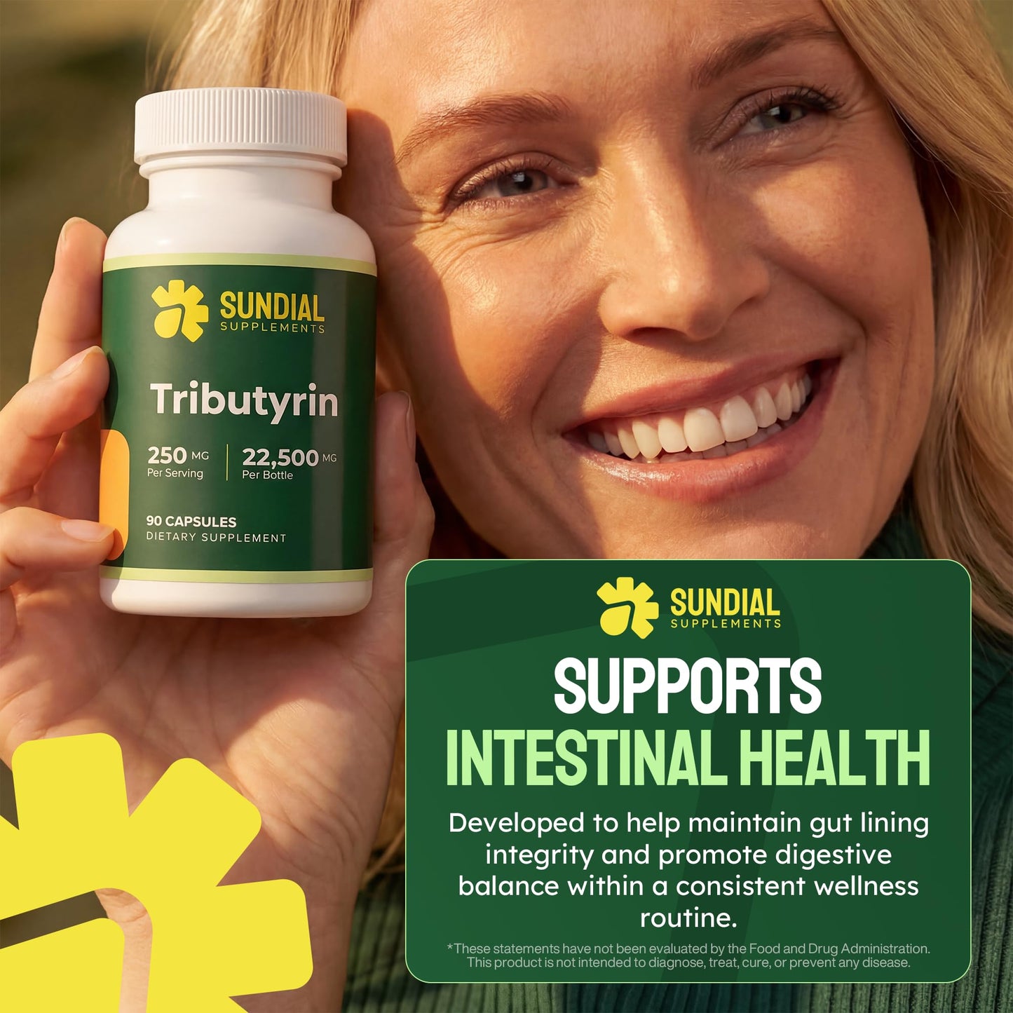 SUNDIAL SUPPLEMENTS Tributyrin 250 mg Capsule, 1 Count