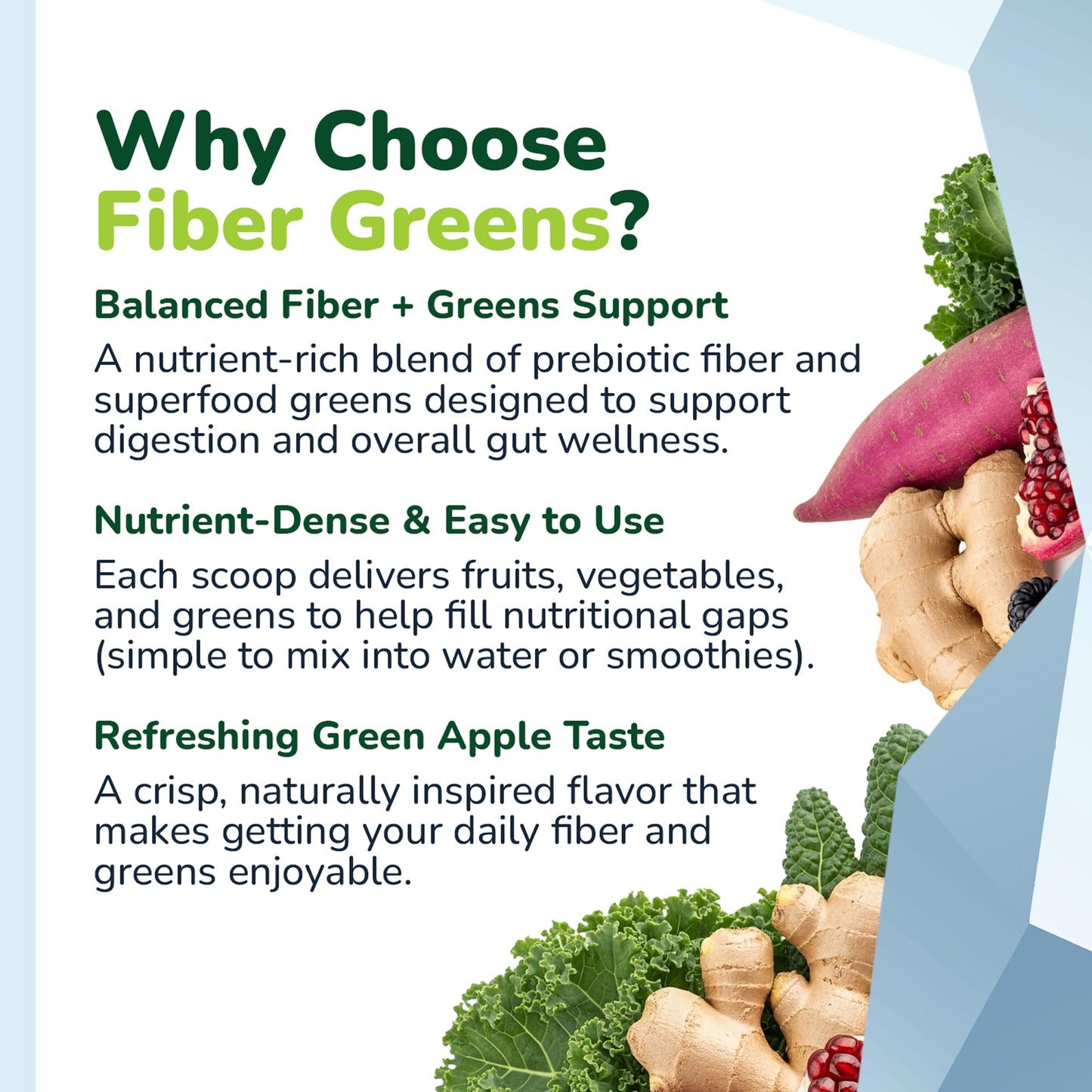 Barton Nutrition Fiber Greens Powder 7.6 Ounce