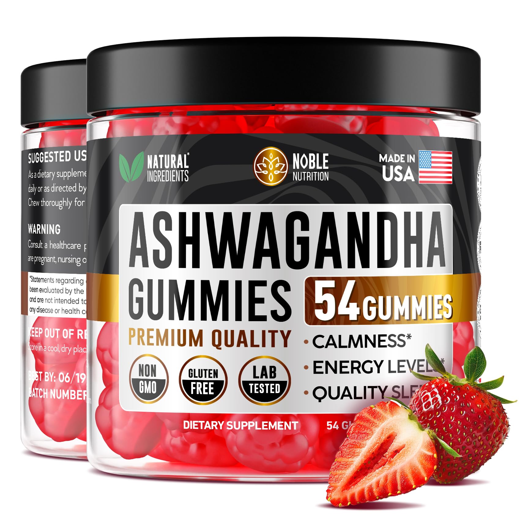 NOBLE NUTRITION Ashwagandha Gummies 54 Count