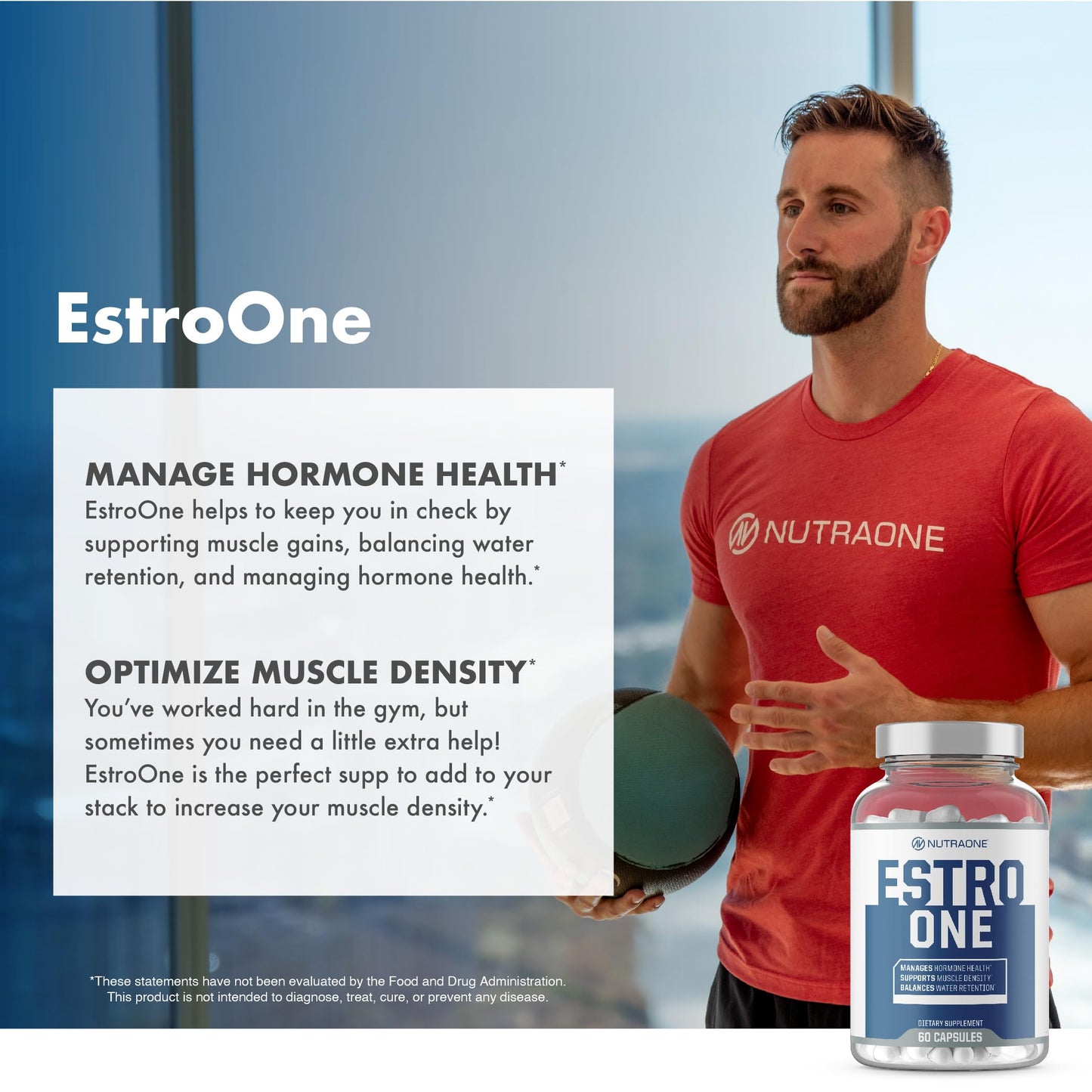 NutraOne EstroOne Hormone Support for Men, 60 Capsules