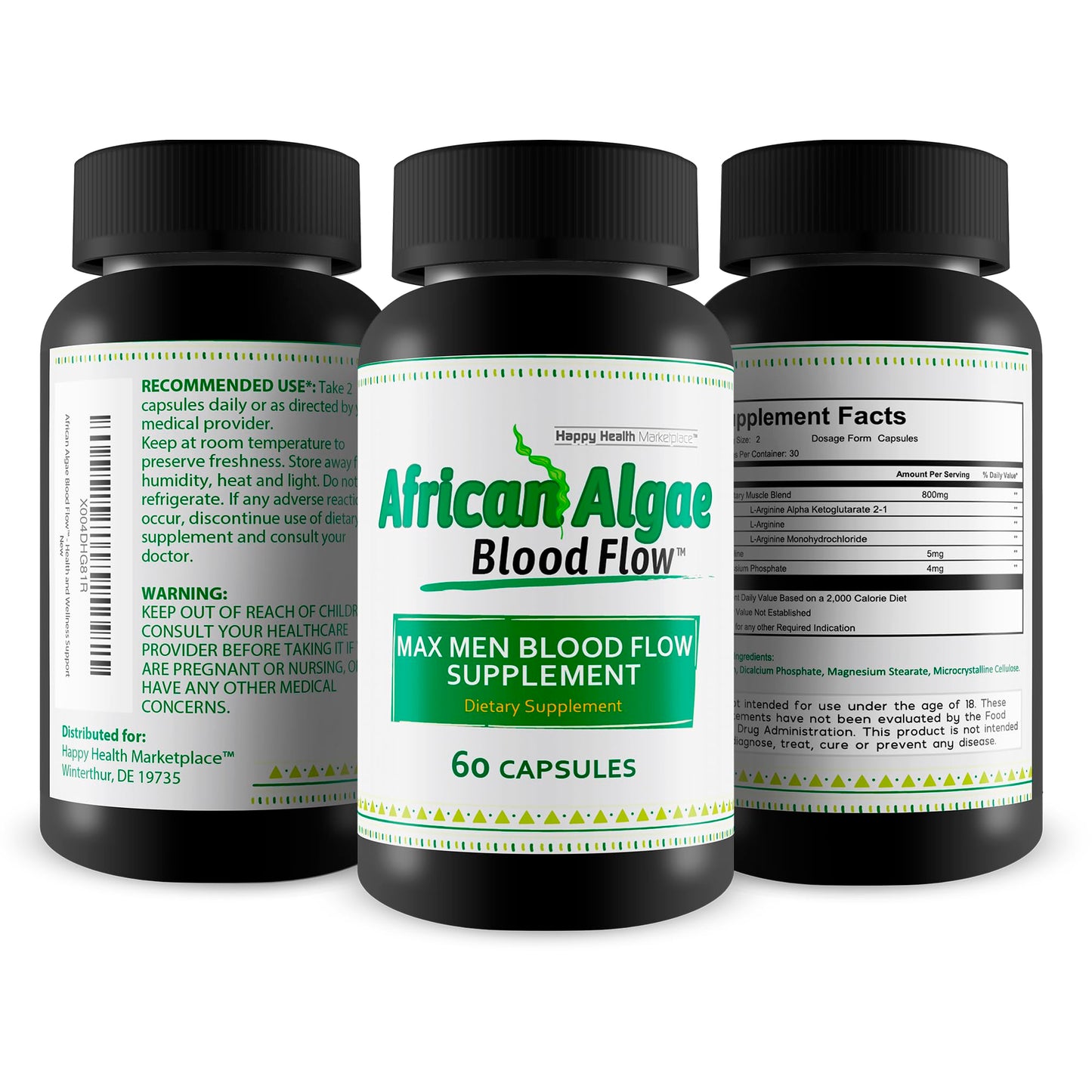 Happy Health Marketplace African Algae Blood Flow Capsule, 60 Count