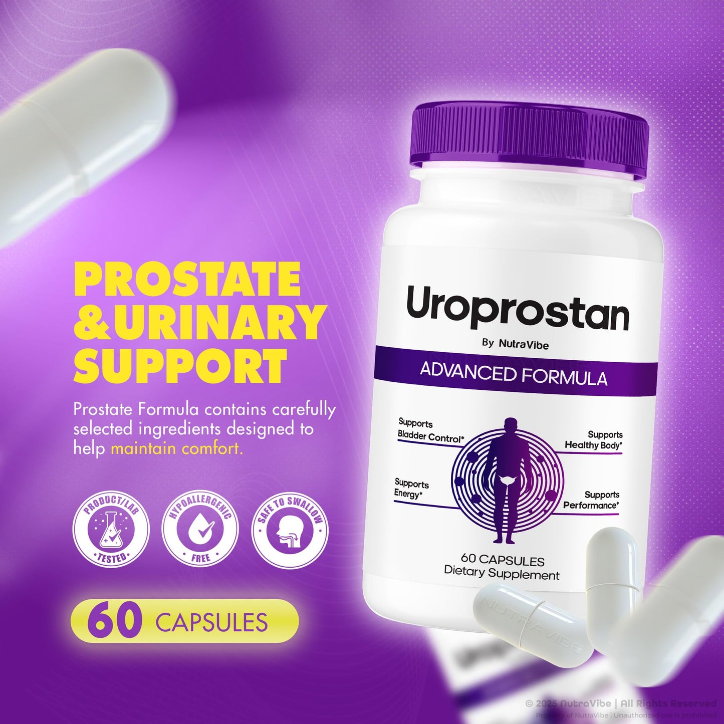 NutraVibe UroProstan Capsules 120 Count