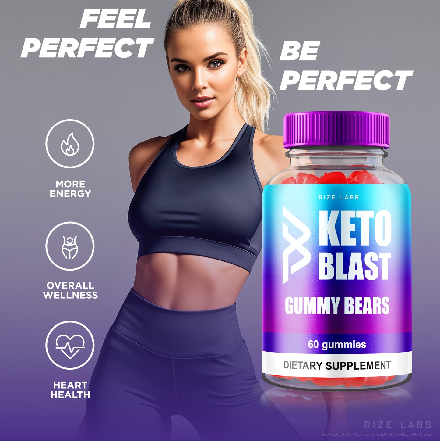 Rize Labs Keto Blast Gummy Bears ACV Gummies, 60 Gummies