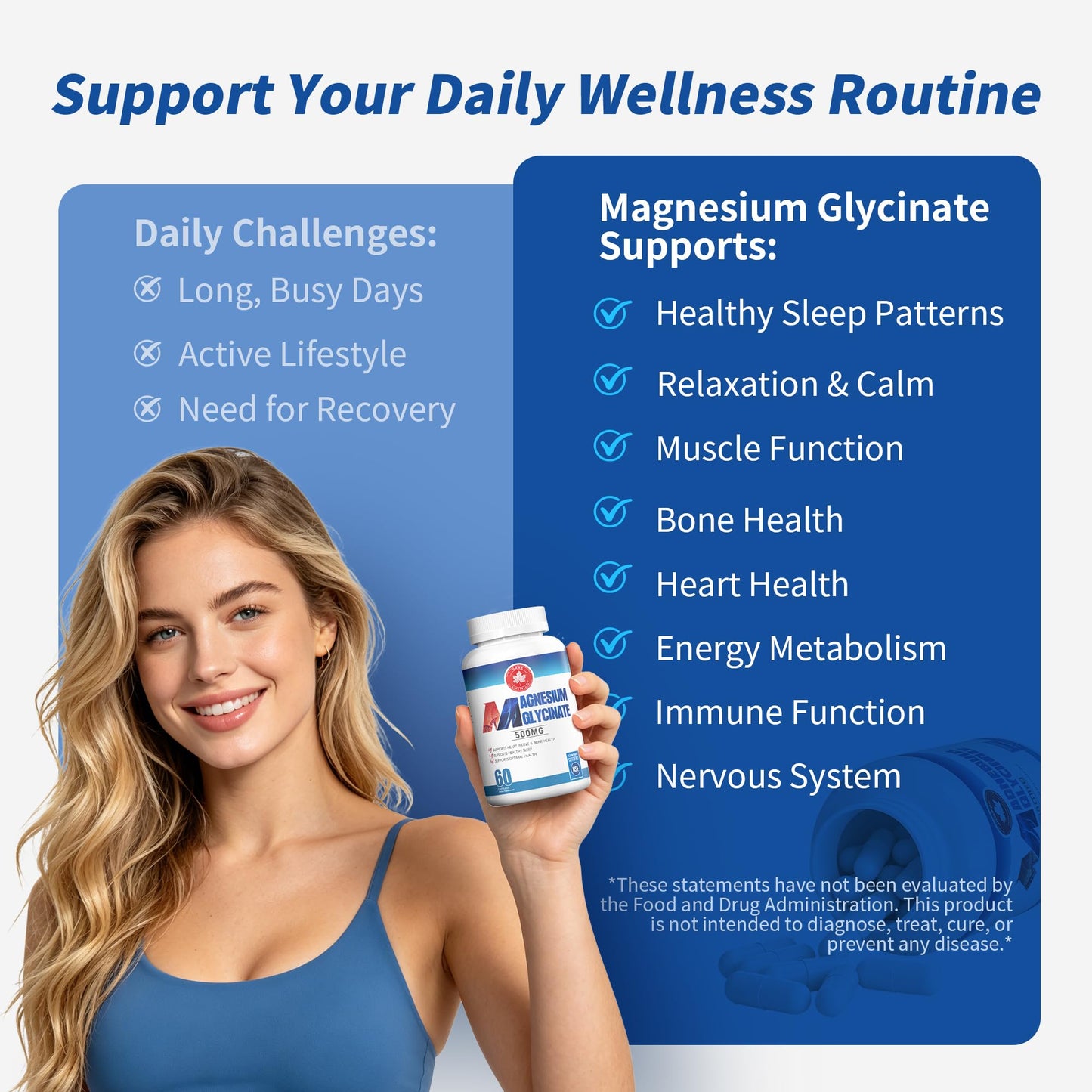 GABE SUNNYBEARS Magnesium Glycinate 500mg Capsule, 60 Count