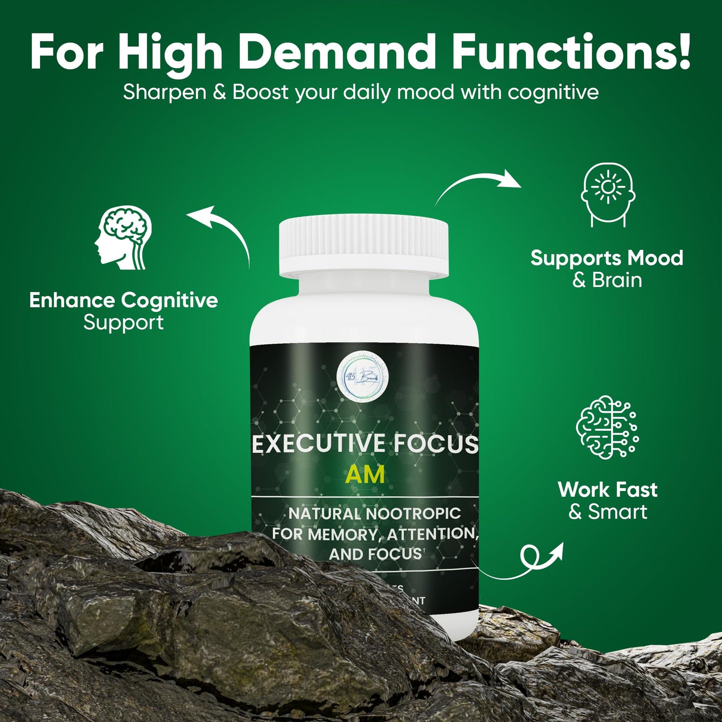 Executive Focus AM Nootropic Brain Supplement Capsule, 90 Count