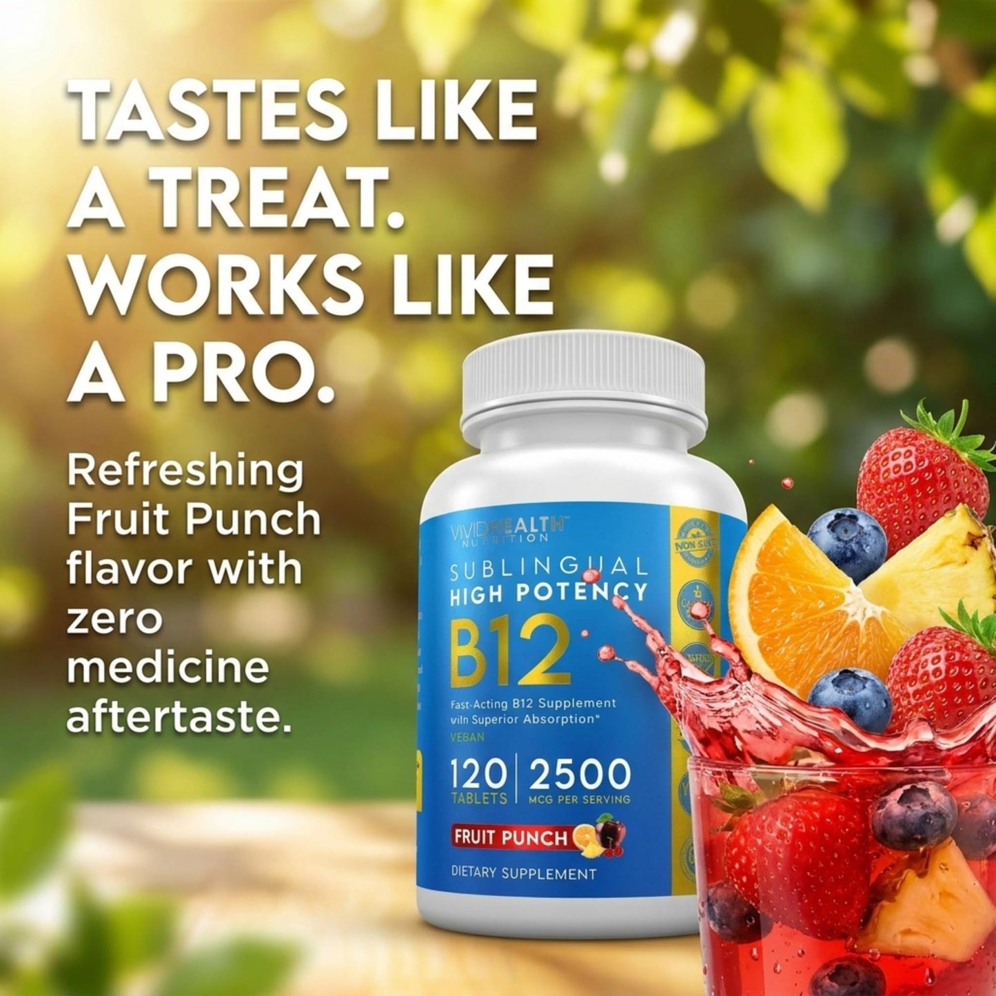 Vivid Health Nutrition Vitamin B12 Sublingual Tablet, 120 Count