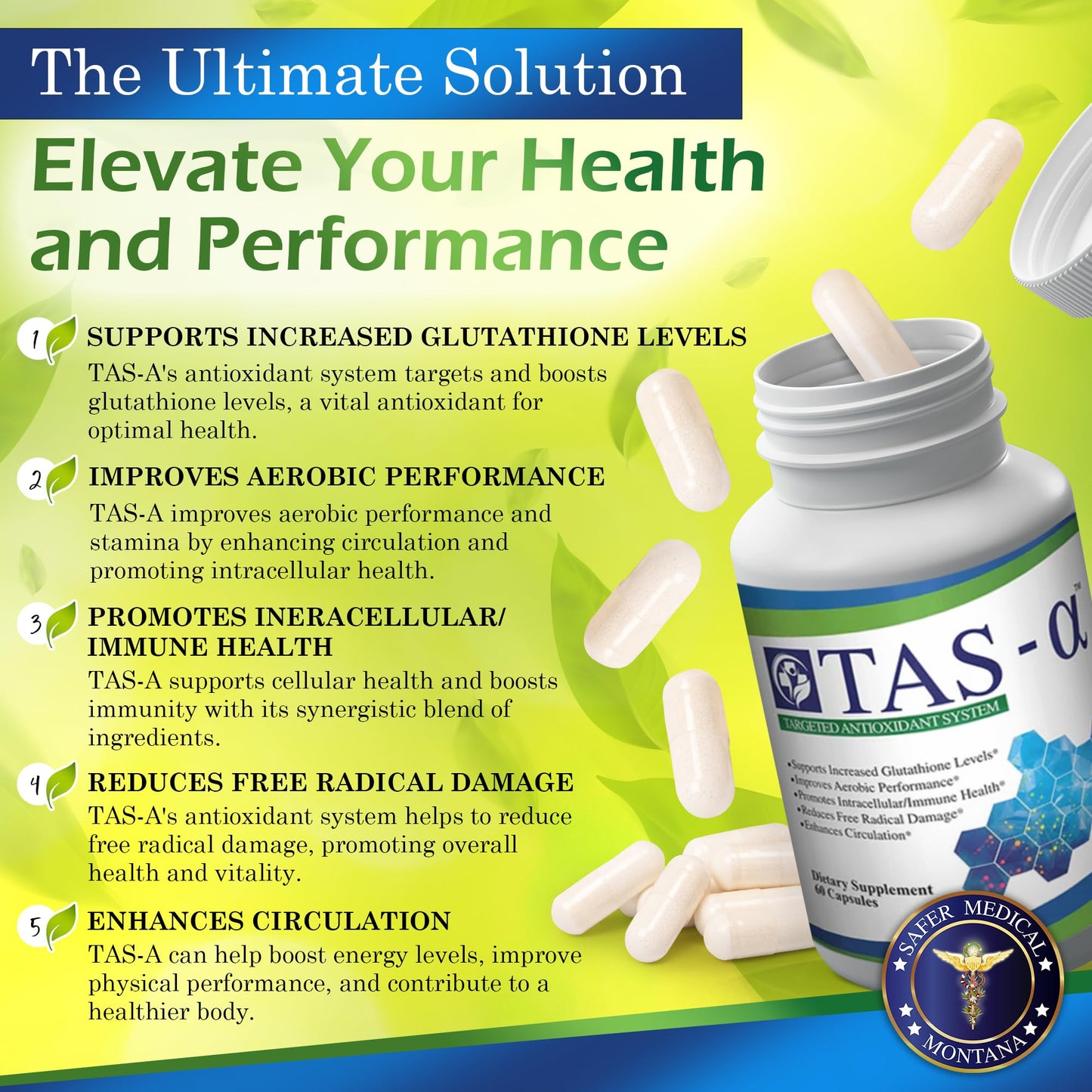 Prescript-Assist Targeted Antioxidant System – Multivitamin Supplement Pure Reduced GSH with Vitamin C, L-Taurine & R-Alpha Lipoic Acid Immune Support Liposomal Glutathione Supplement, 60 Capsules