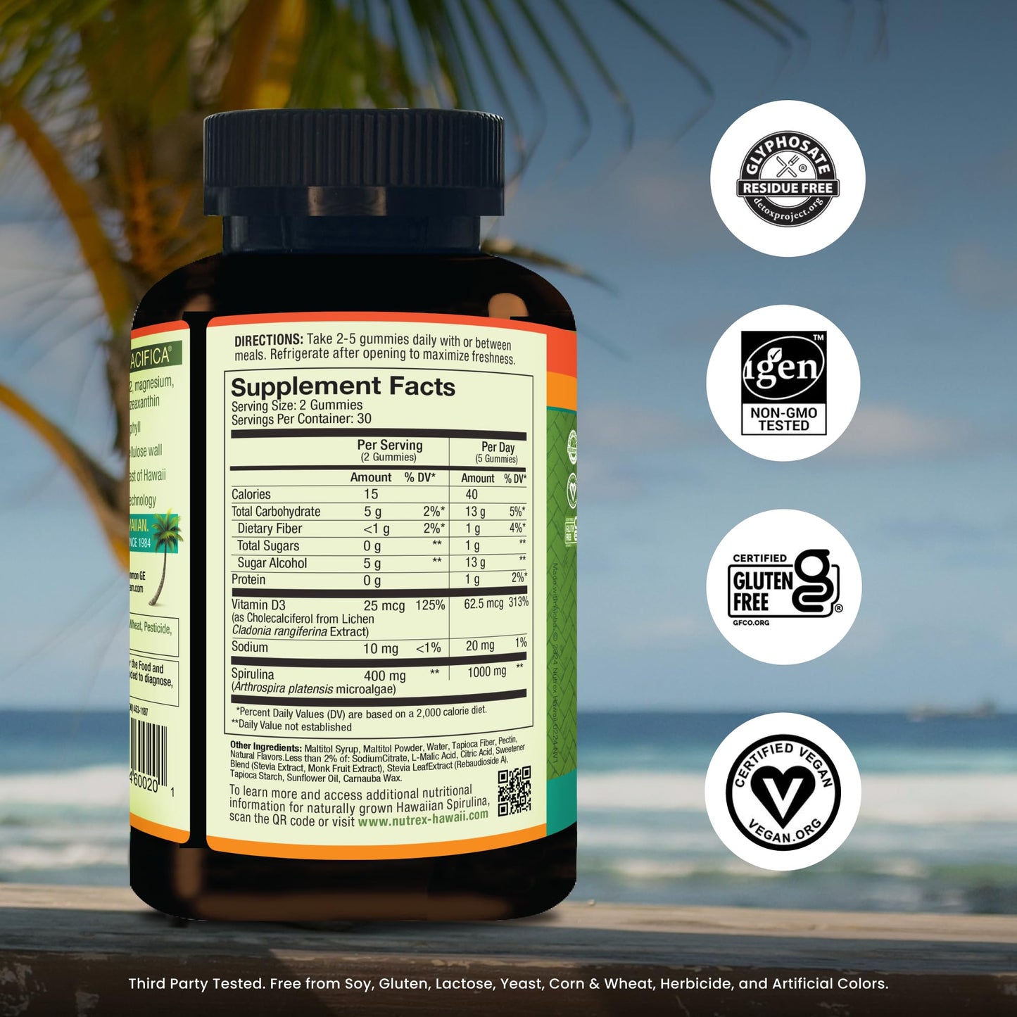 Nutrex Hawaii Pure Hawaiian Spirulina Tablet, 60 Tablets
