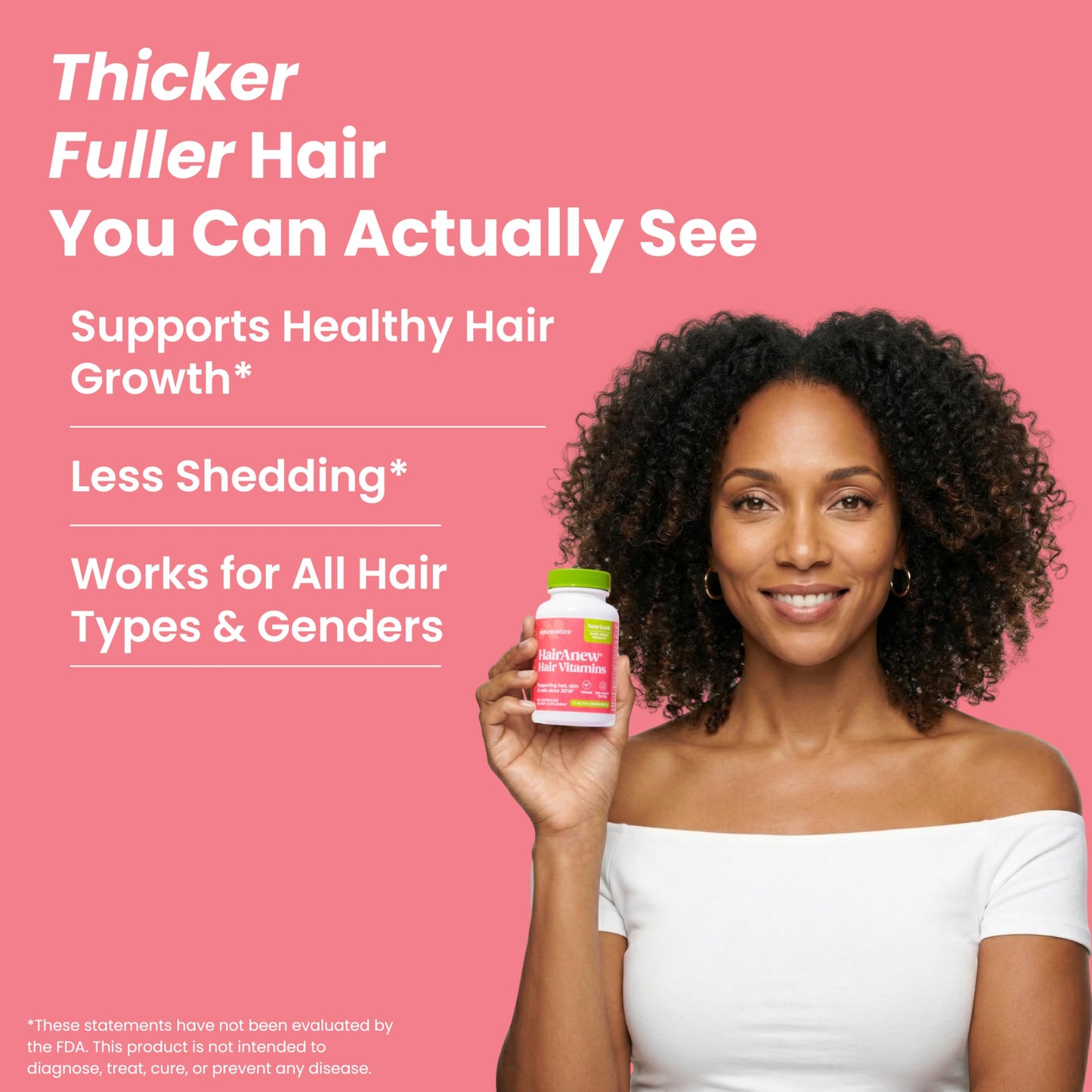 Naturenetics HairAnew Hair Growth Vitamins for Thicker Stronger Hair Capsules 180